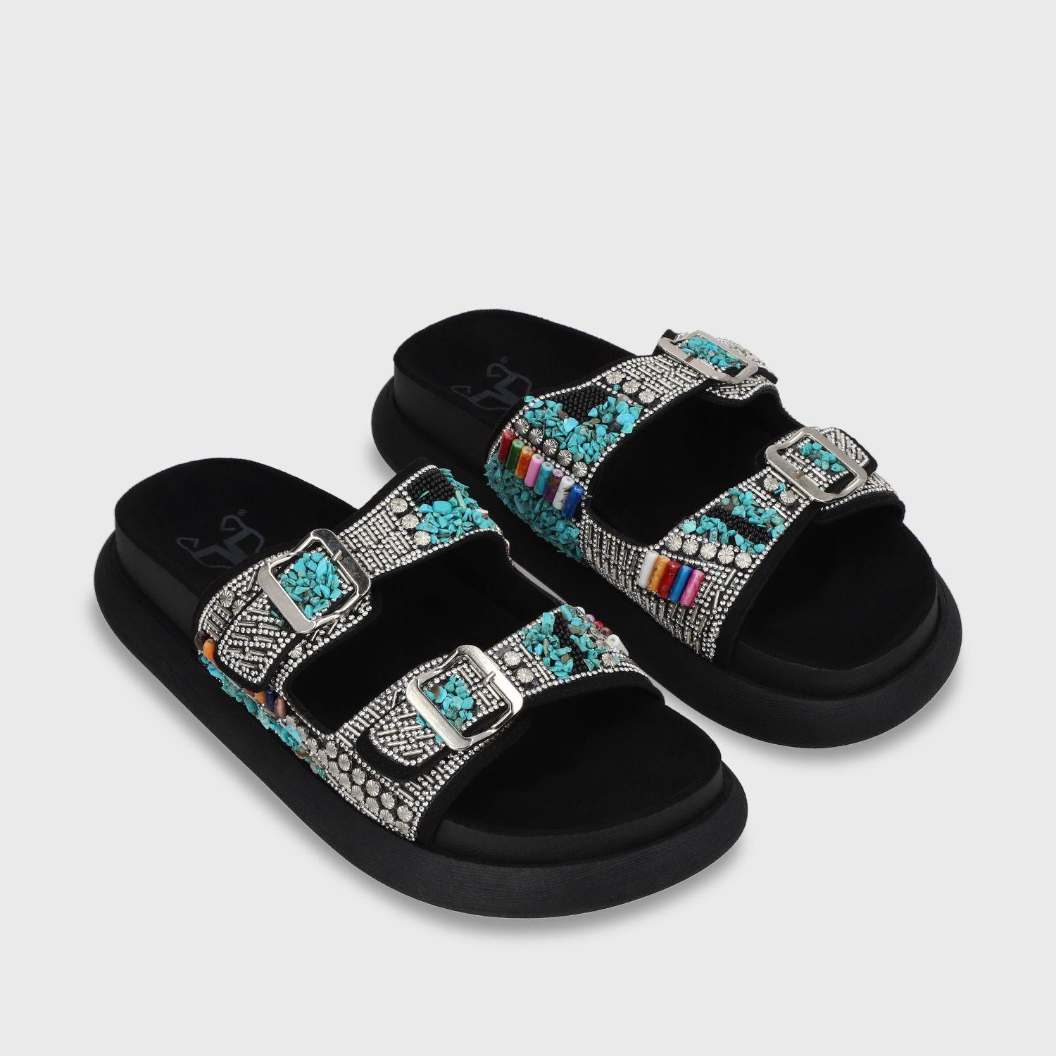 Sandalia Plano Negro Mujer 53705 Gotta-2