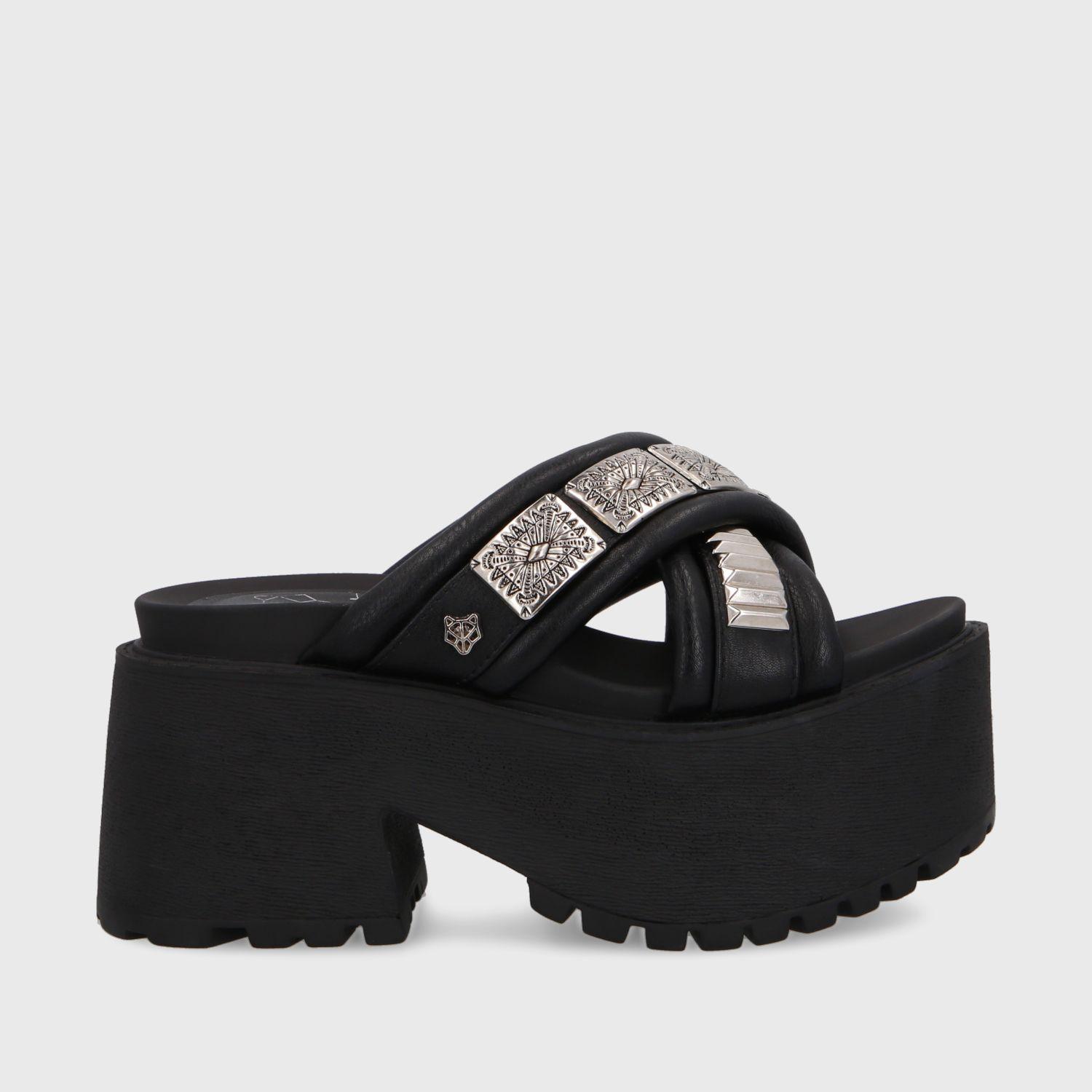 Sandalia Plataforma Negra Mujer 15678 Gotta-0