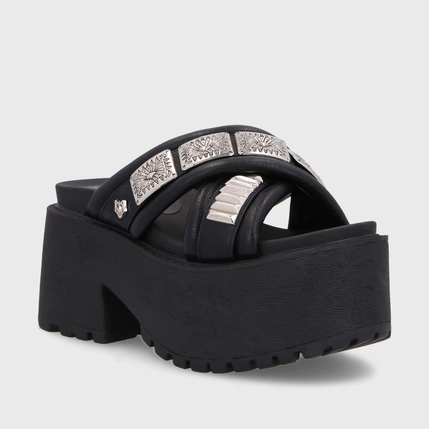 Sandalia Plataforma Negra Mujer 15678 Gotta-1