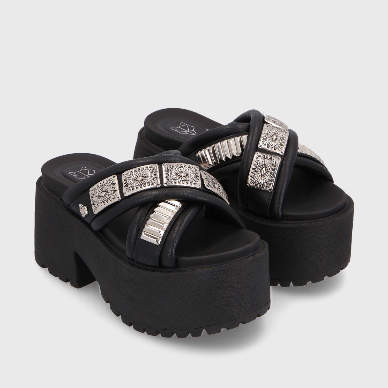 Sandalia Plataforma Negra Mujer 15678 Gotta-2