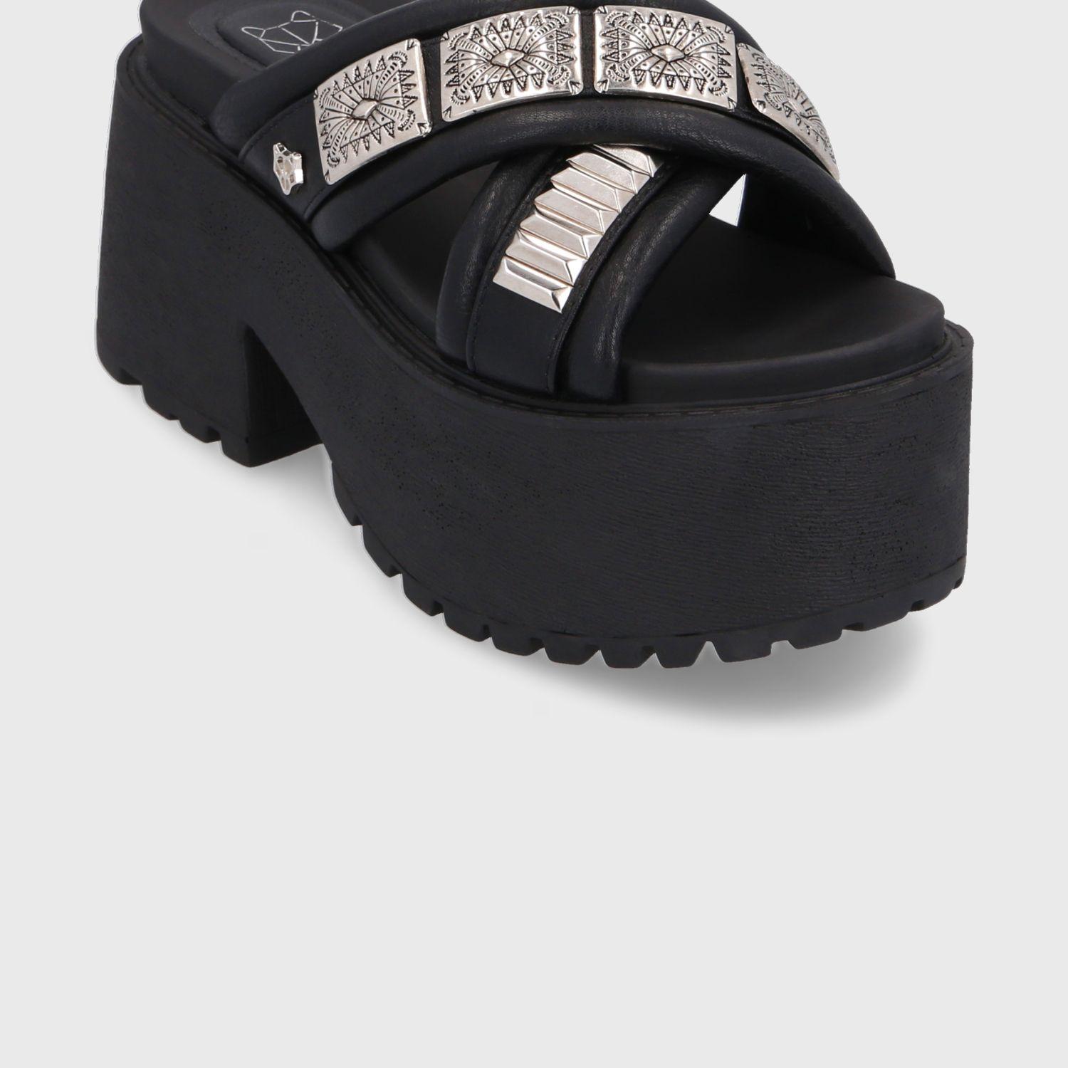 Sandalia Plataforma Negra Mujer 15678 Gotta-5