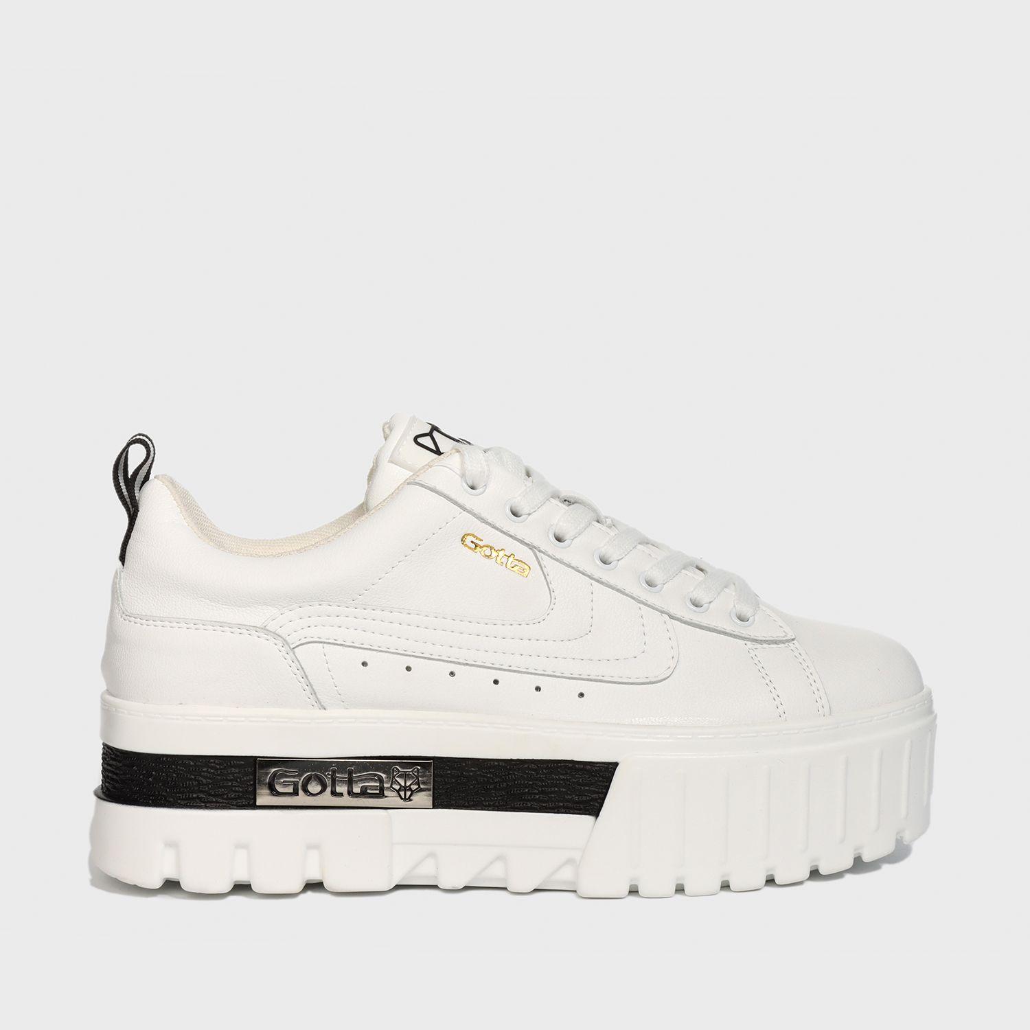 Zapatilla Plataforma Blanca Cuero Mujer 23240 Gotta-0