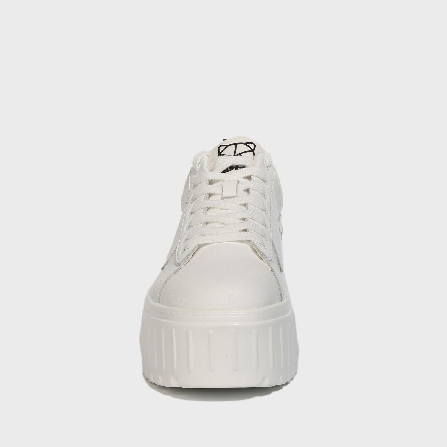 Zapatilla Plataforma Blanca Cuero Mujer 23240 Gotta-2