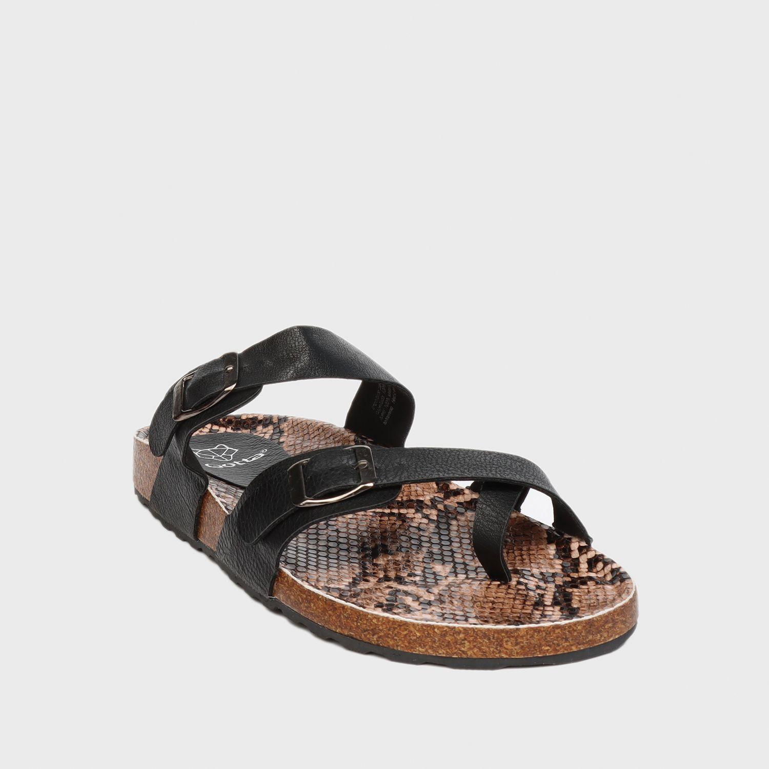 Sandalia Plana Negra Mujer 23281 Gotta-1