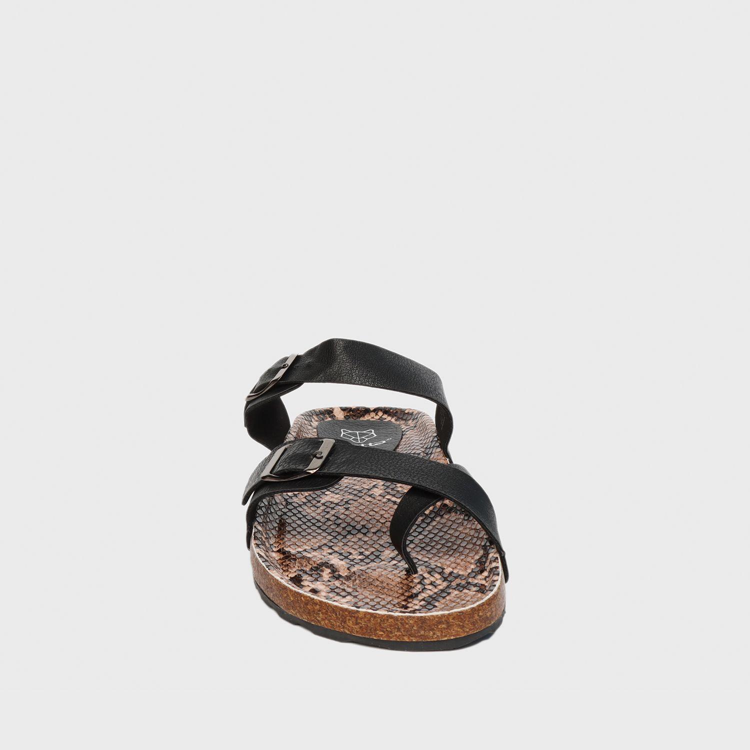 Sandalia Plana Negra Mujer 23281 Gotta-2