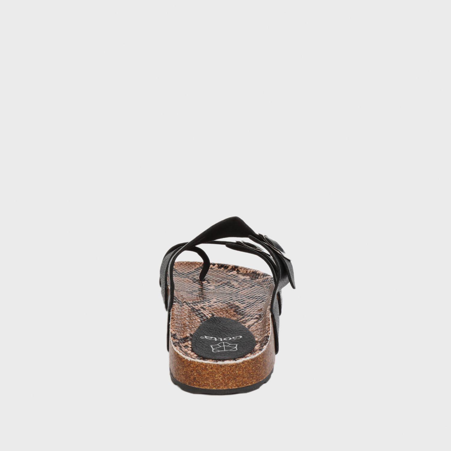 Sandalia Plana Negra Mujer 23281 Gotta-4