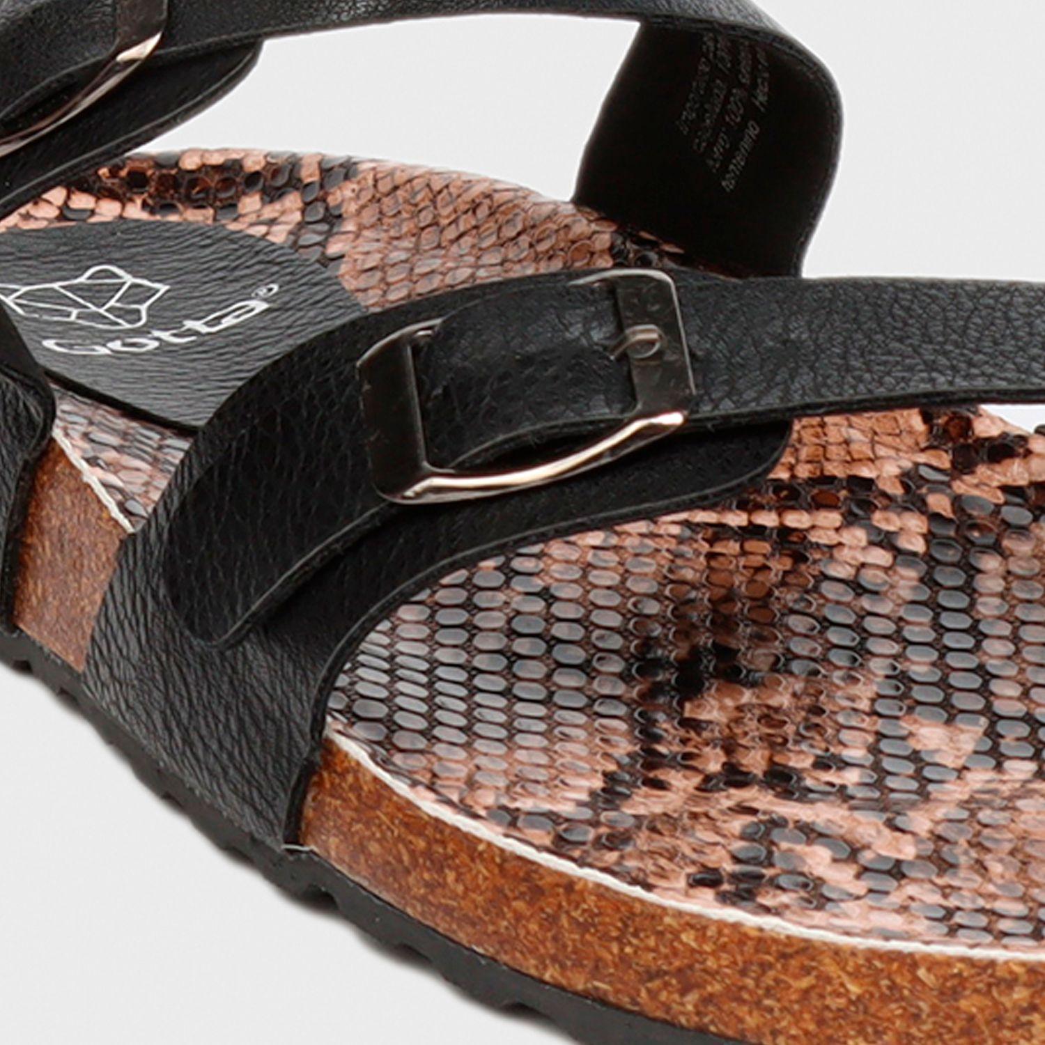 Sandalia Plana Negra Mujer 23281 Gotta-5