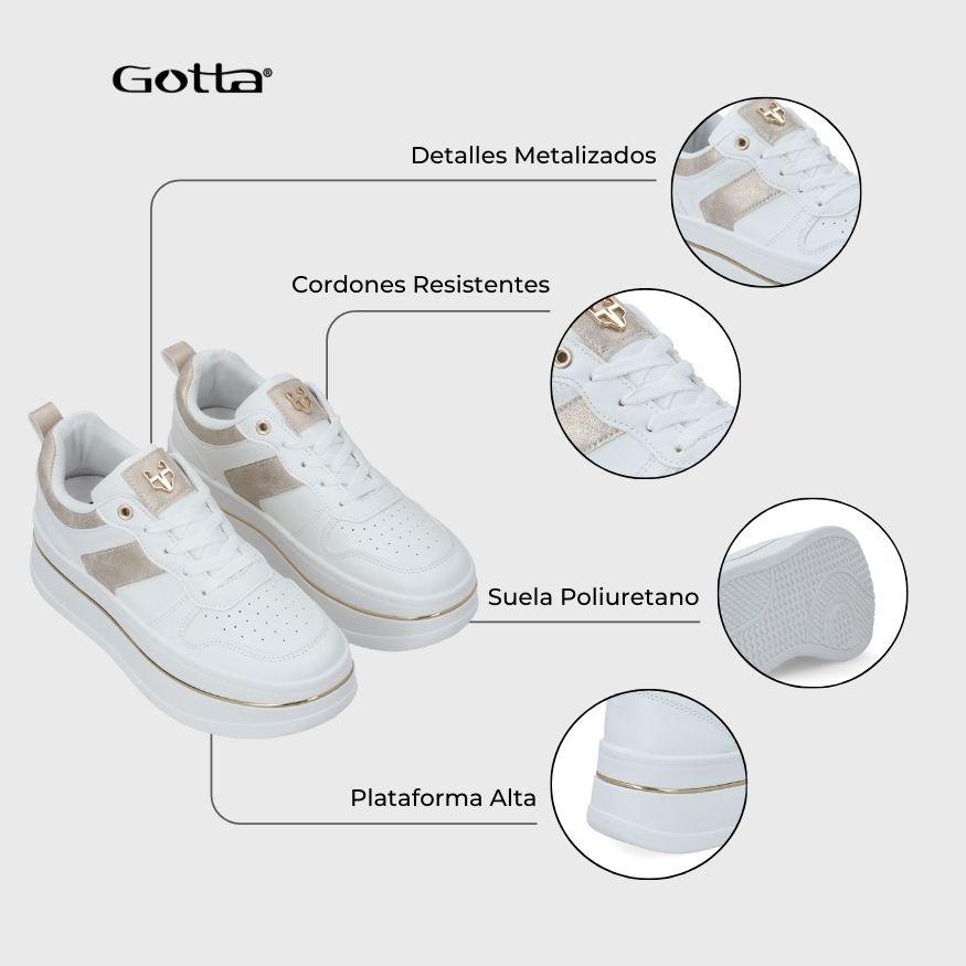 Zapatilla Plataforma Blanca Mujer 58010 Gotta-3