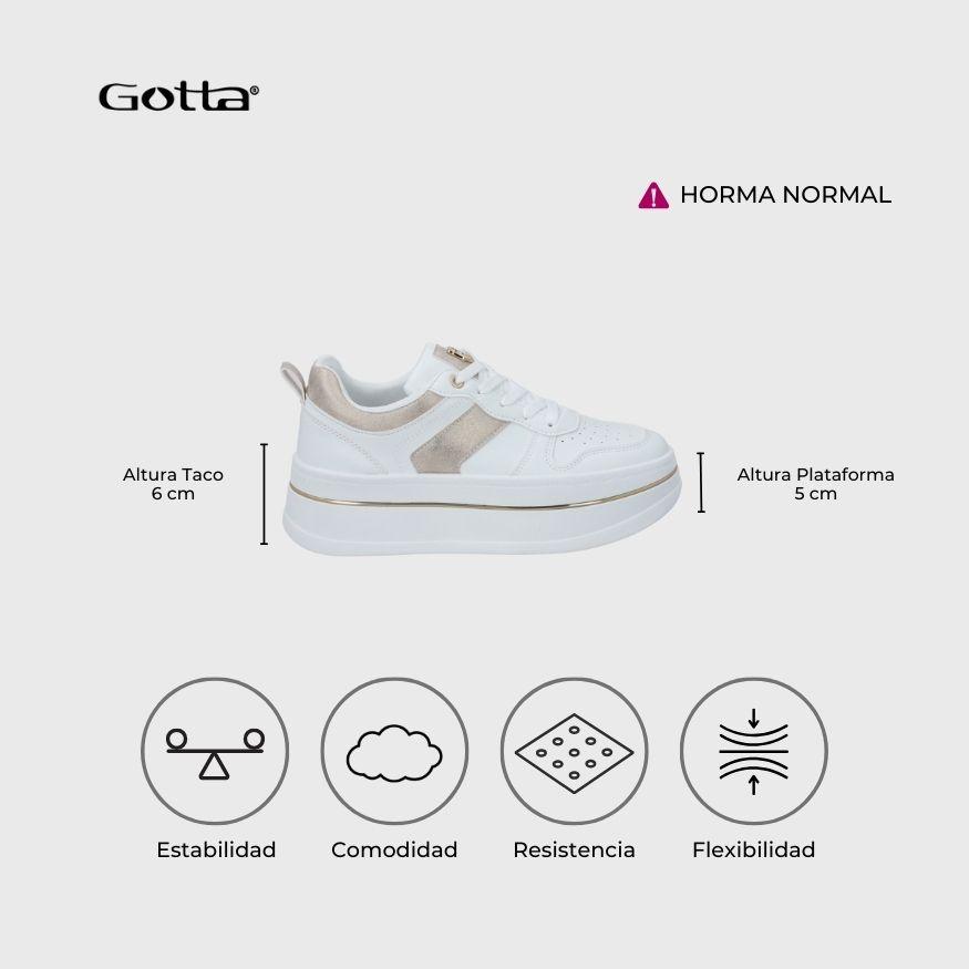 Zapatilla Plataforma Blanca Mujer 58010 Gotta-5