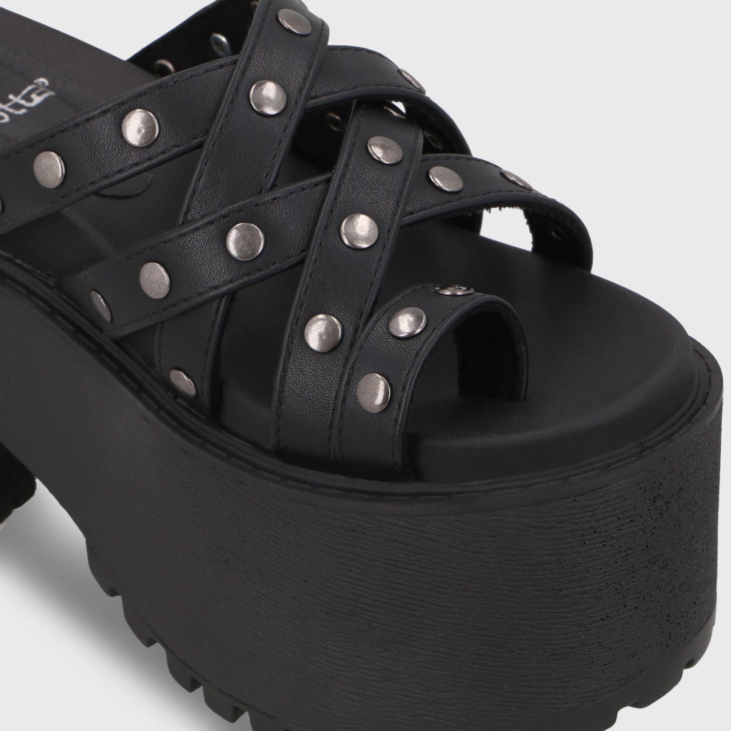 Sandalia Plataforma Negra Mujer 1567F Gotta-5