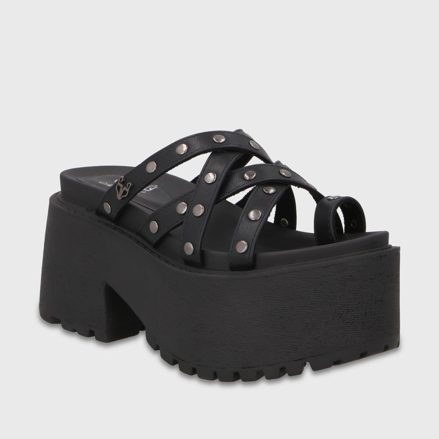 Sandalia Plataforma Negra Mujer 1567F Gotta-1