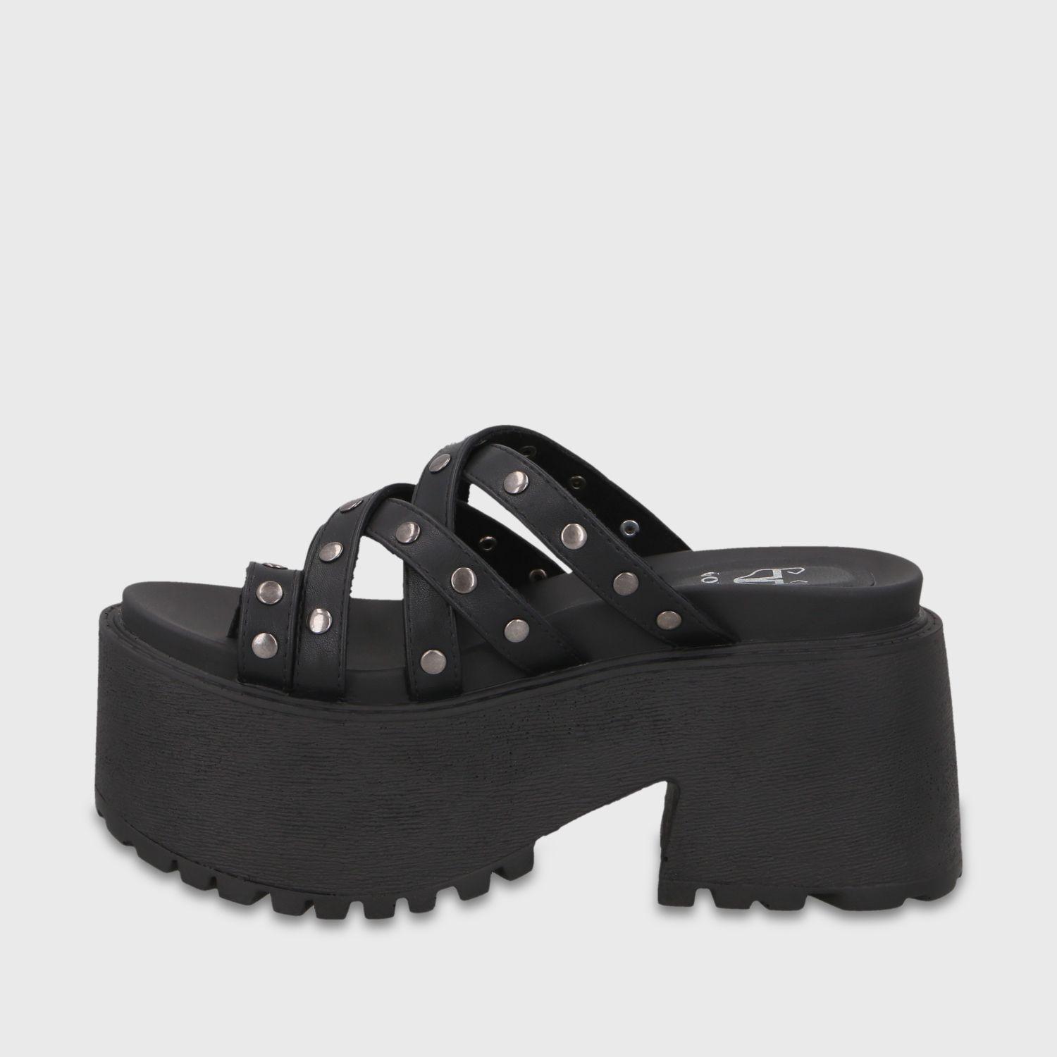 Sandalia Plataforma Negra Mujer 1567F Gotta-3