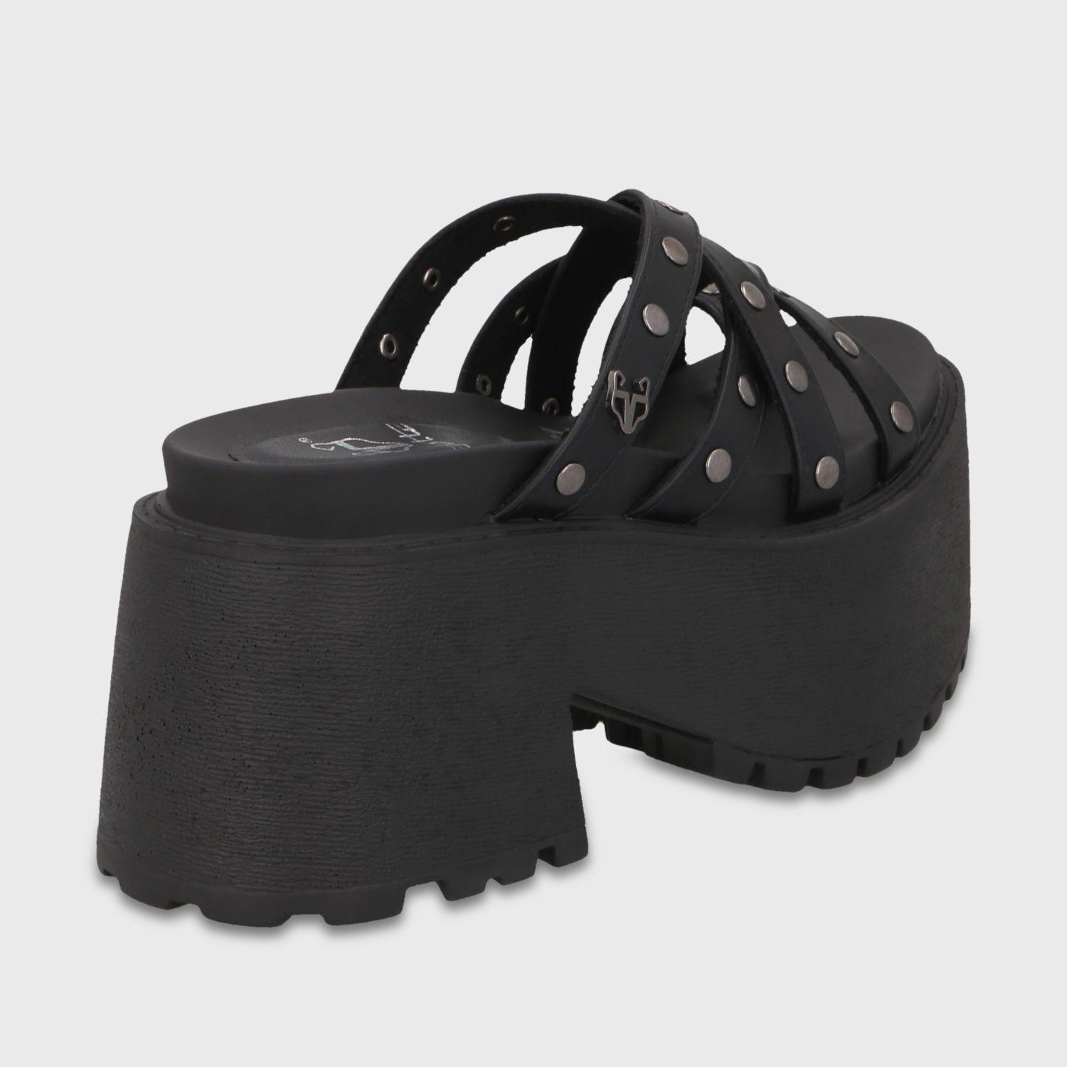 Sandalia Plataforma Negra Mujer 1567F Gotta-4