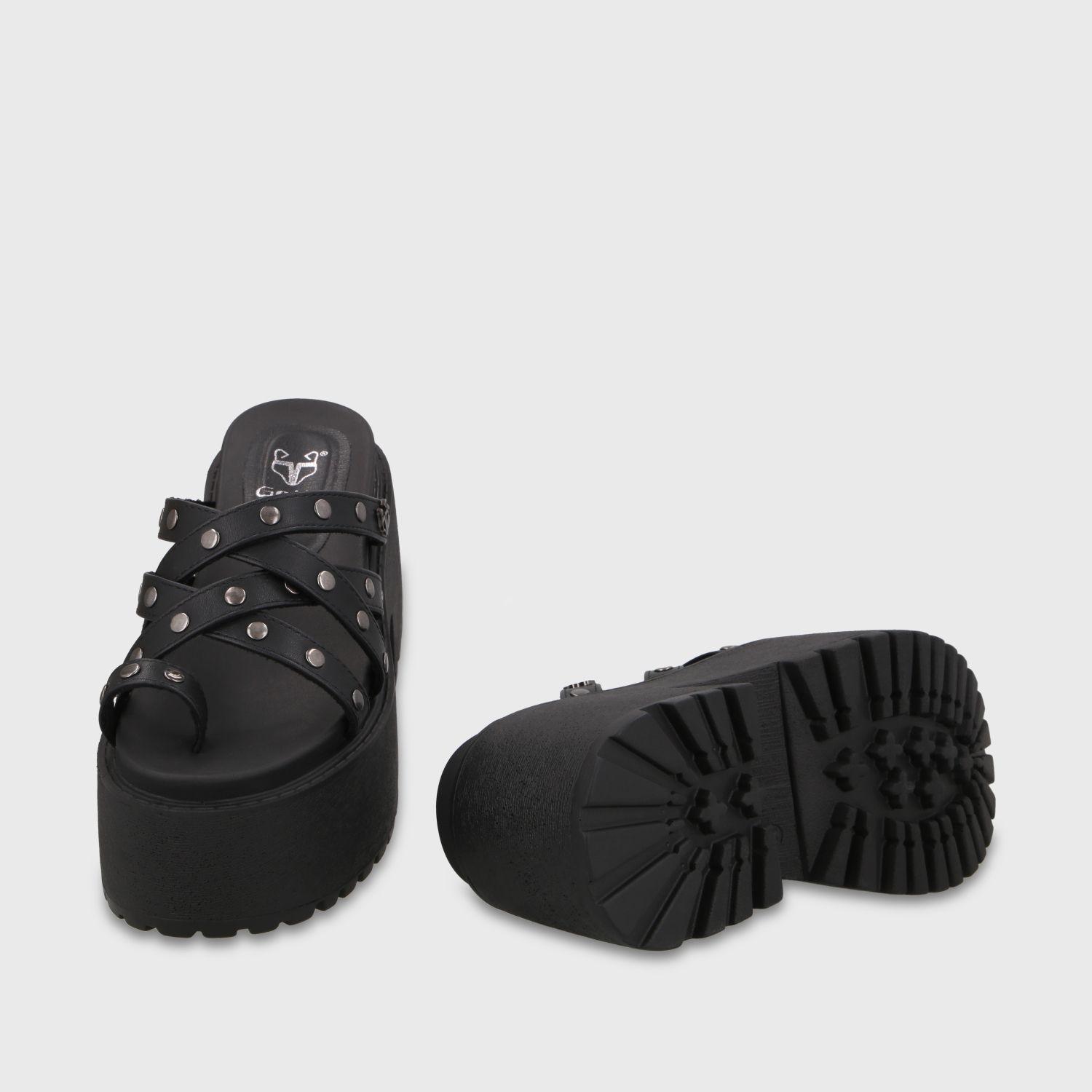 Sandalia Plataforma Negra Mujer 1567F Gotta-6
