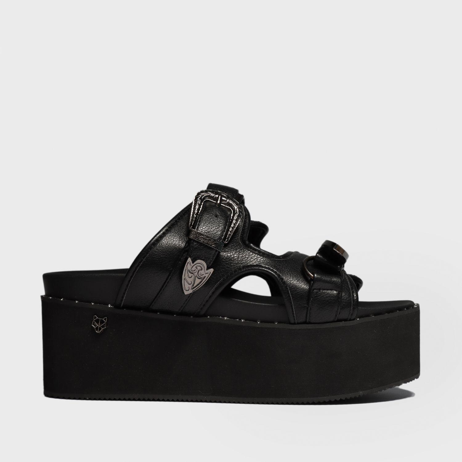 Sandalia Plataforma Negra Mujer 15667 Gotta-0
