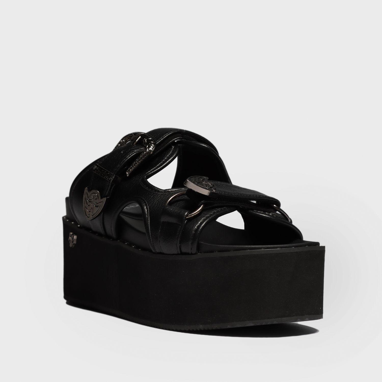 Sandalia Plataforma Negra Mujer 15667 Gotta-1