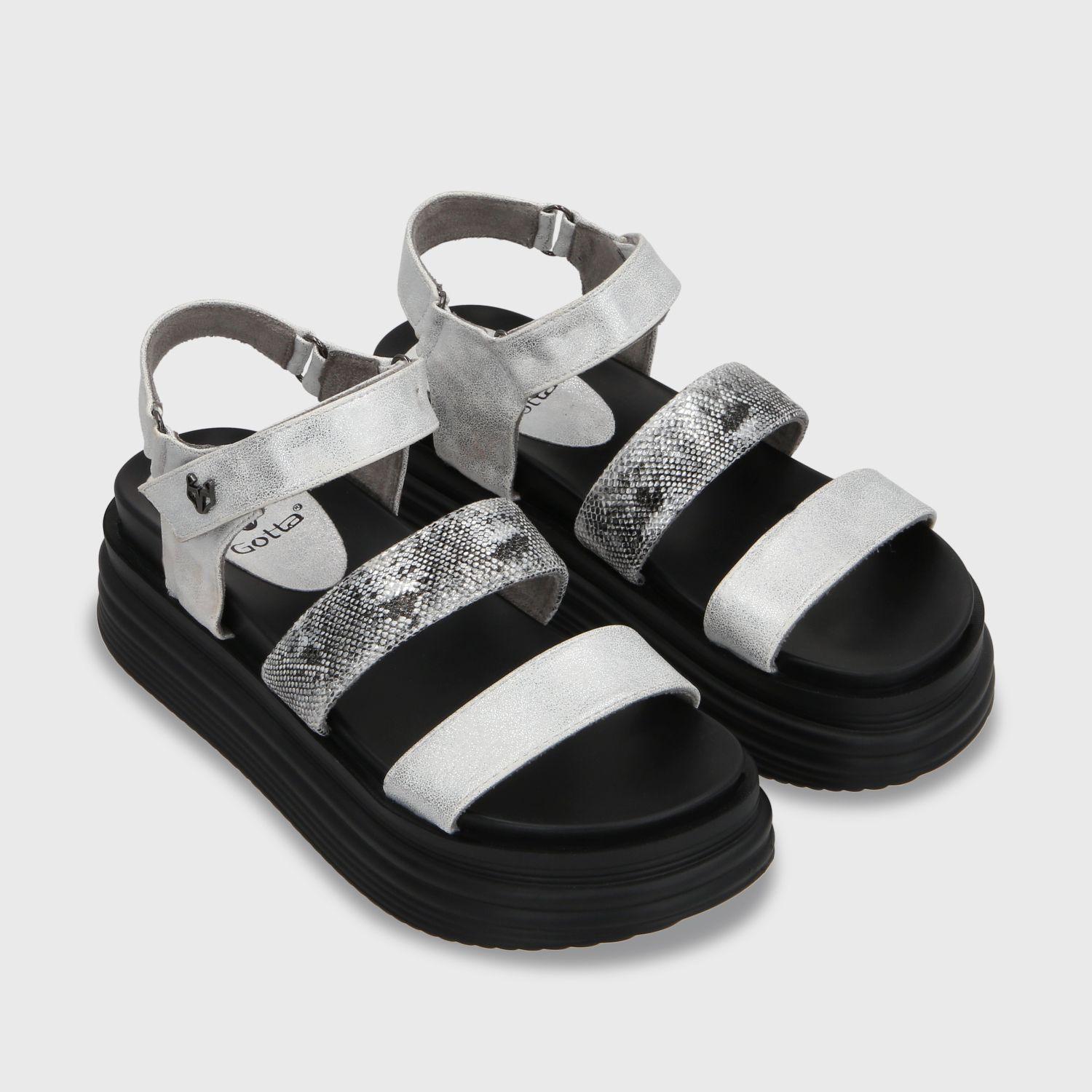 Sandalia Plataforma Plateada Mujer 15711 Gotta-2