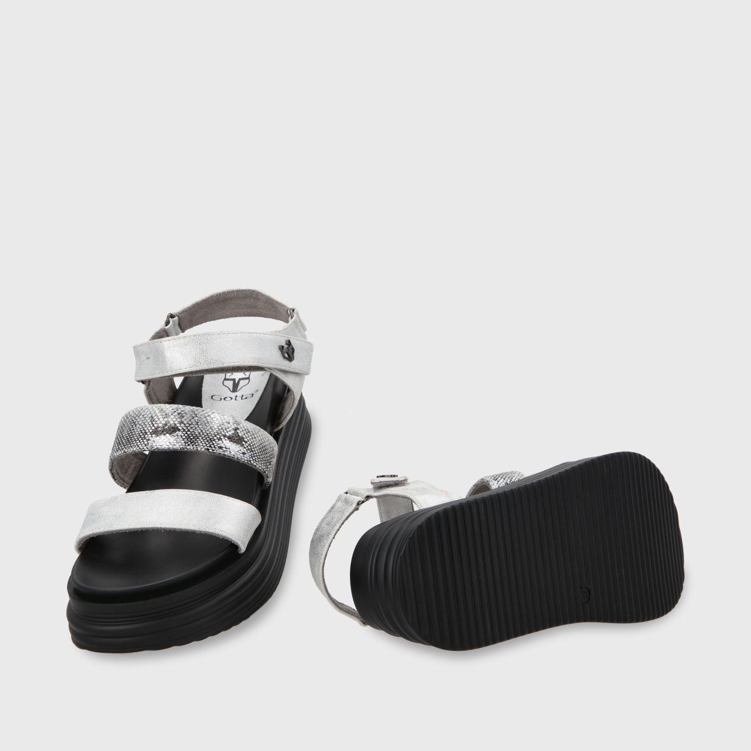 Sandalia Plataforma Plateada Mujer 15711 Gotta-6