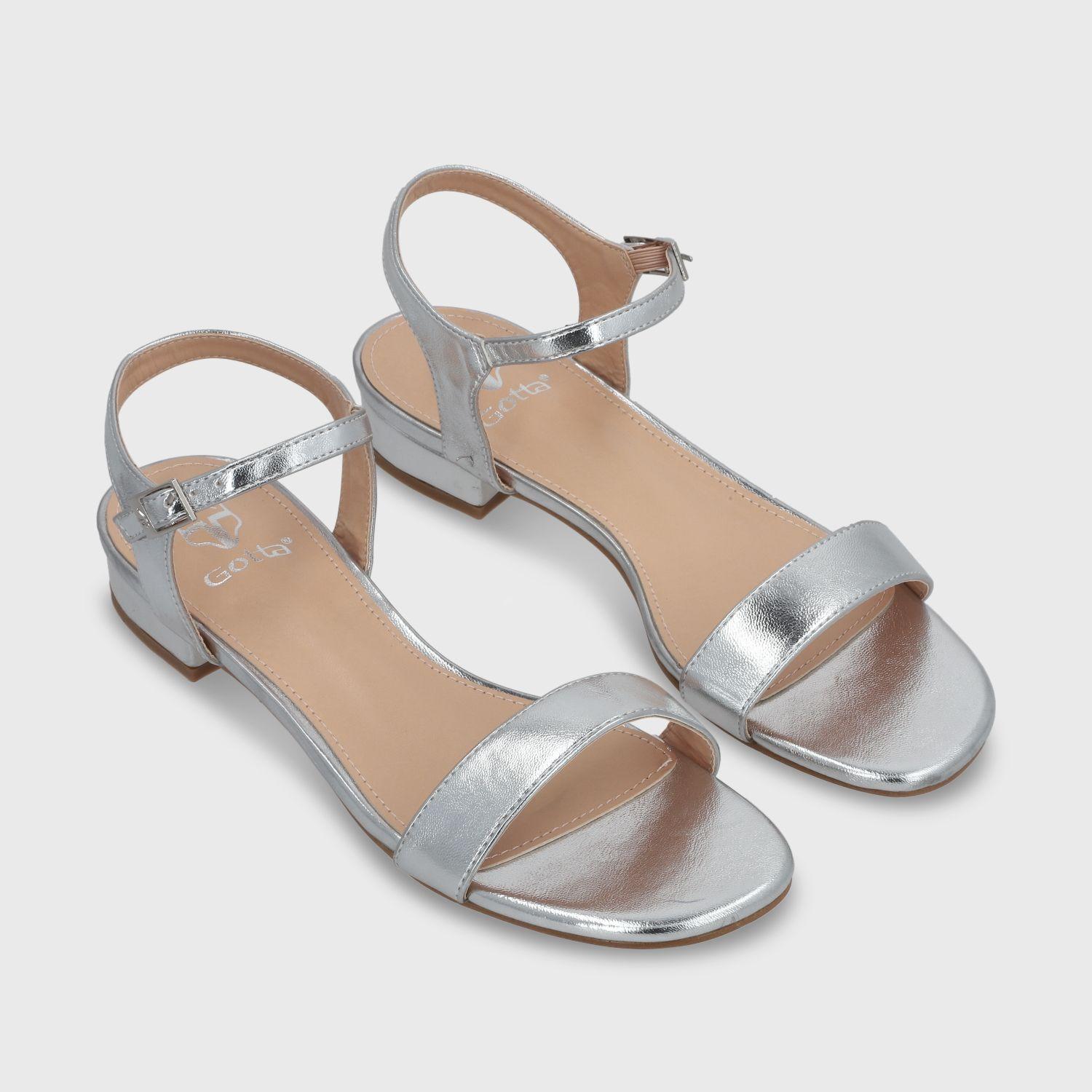 Sandalia Plana Plateada Mujer 55201 Gotta-2
