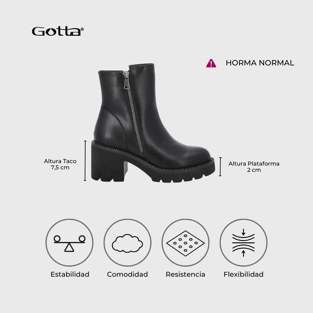 Botin Taco Negro Mujer 56020 Gotta-5