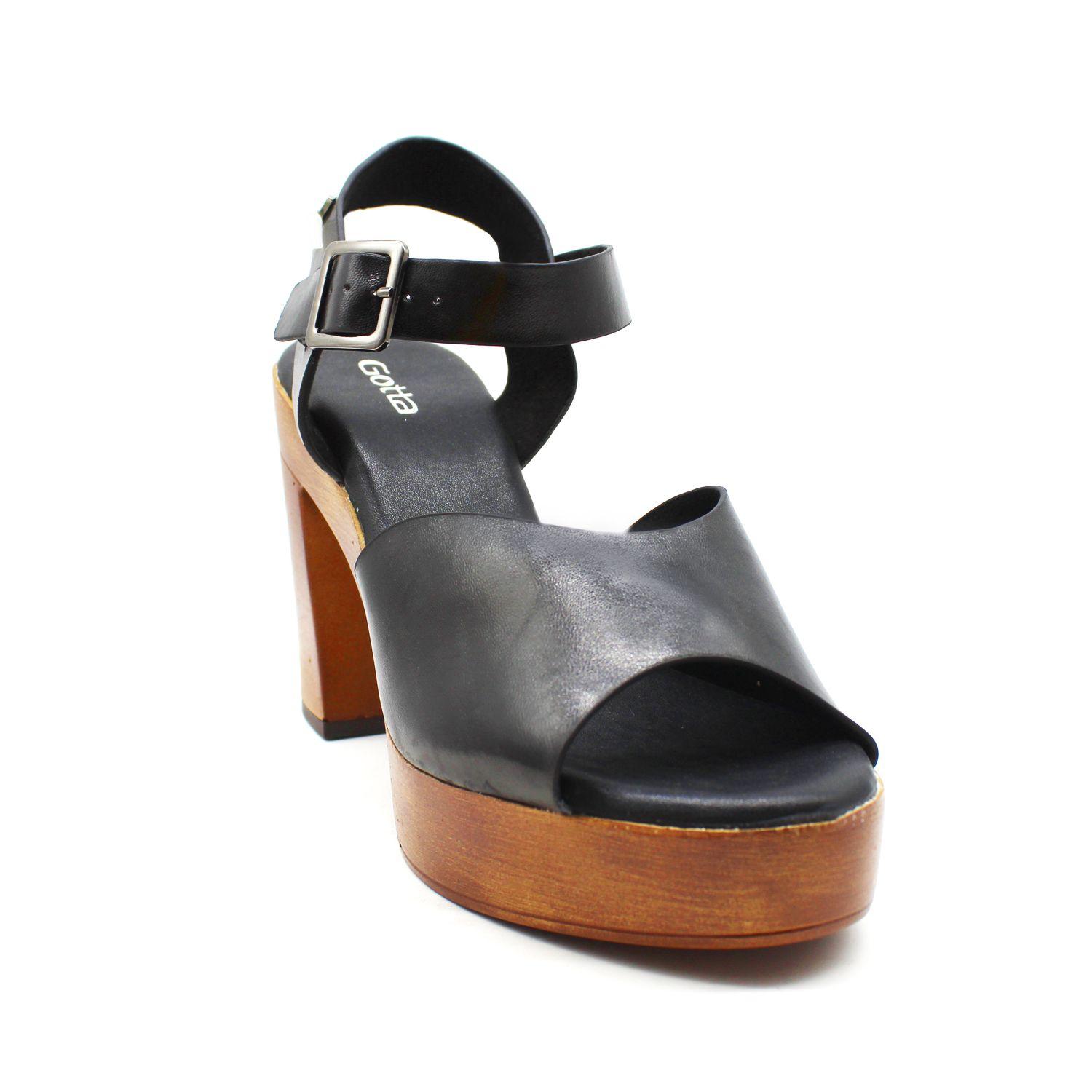 Sandalia Negra Mujer 15741 Gotta-1