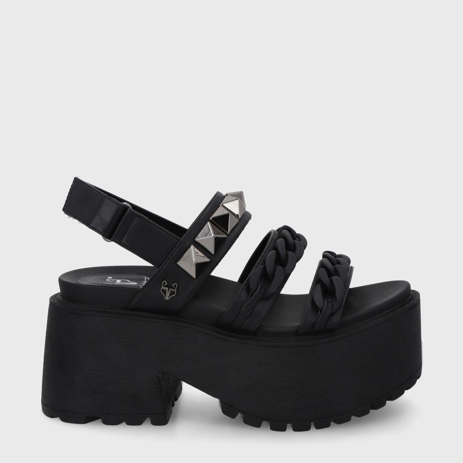 Sandalia Plataforma Negra Mujer 15675 Gotta-0