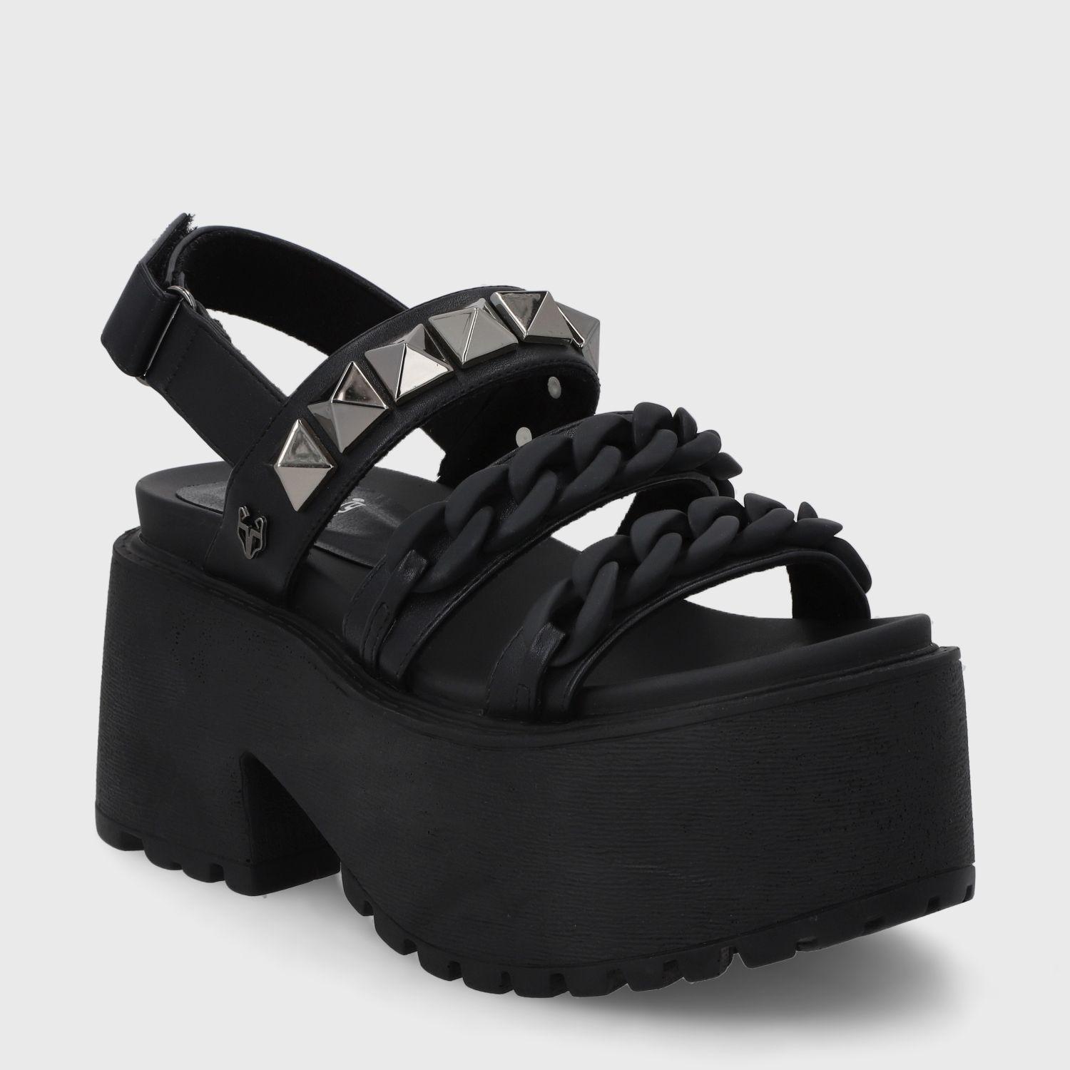 Sandalia Plataforma Negra Mujer 15675 Gotta-1
