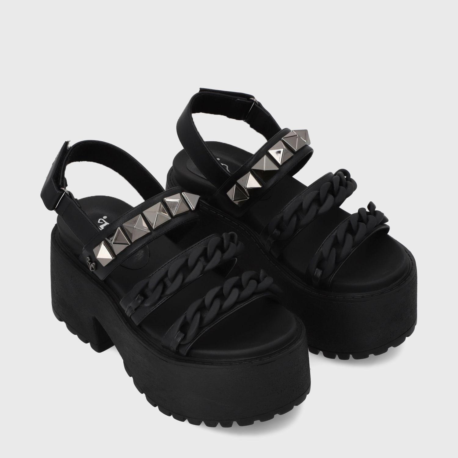 Sandalia Plataforma Negra Mujer 15675 Gotta-2