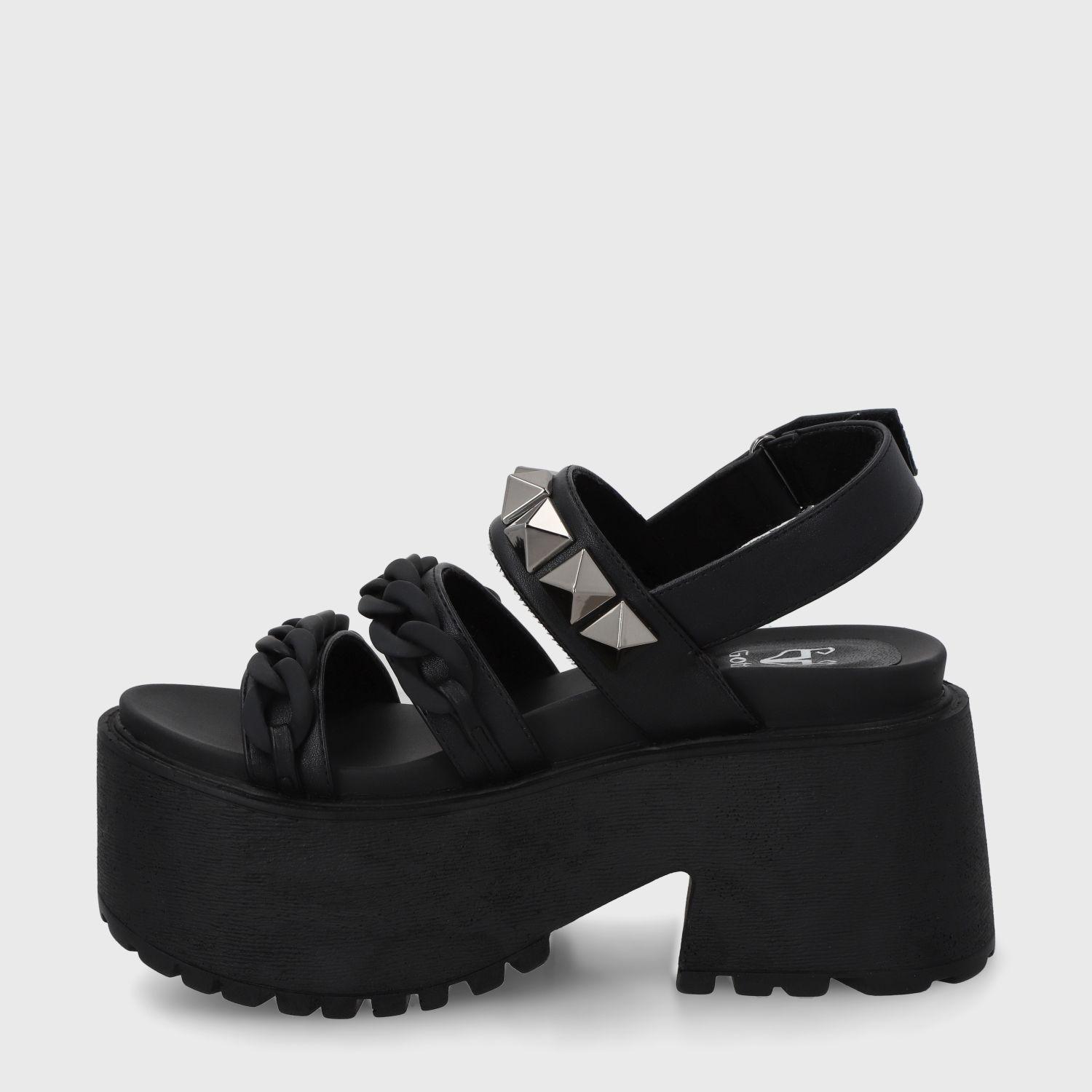 Sandalia Plataforma Negra Mujer 15675 Gotta-3