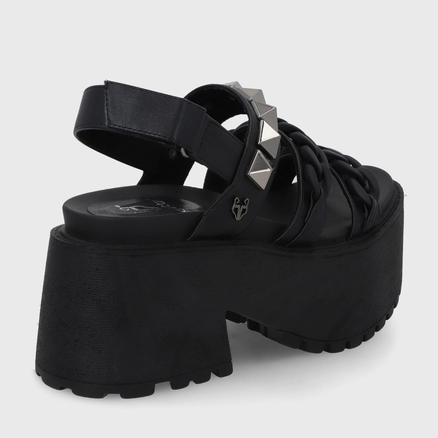 Sandalia Plataforma Negra Mujer 15675 Gotta-4