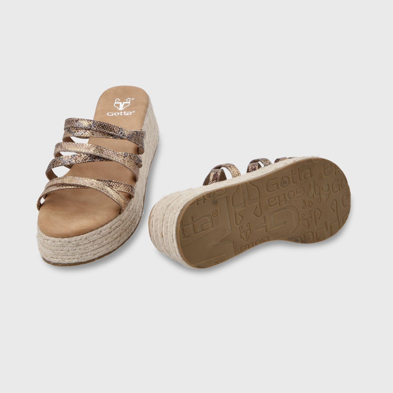 Sandalia Plataforma Oro Mujer 55972 Gotta-6