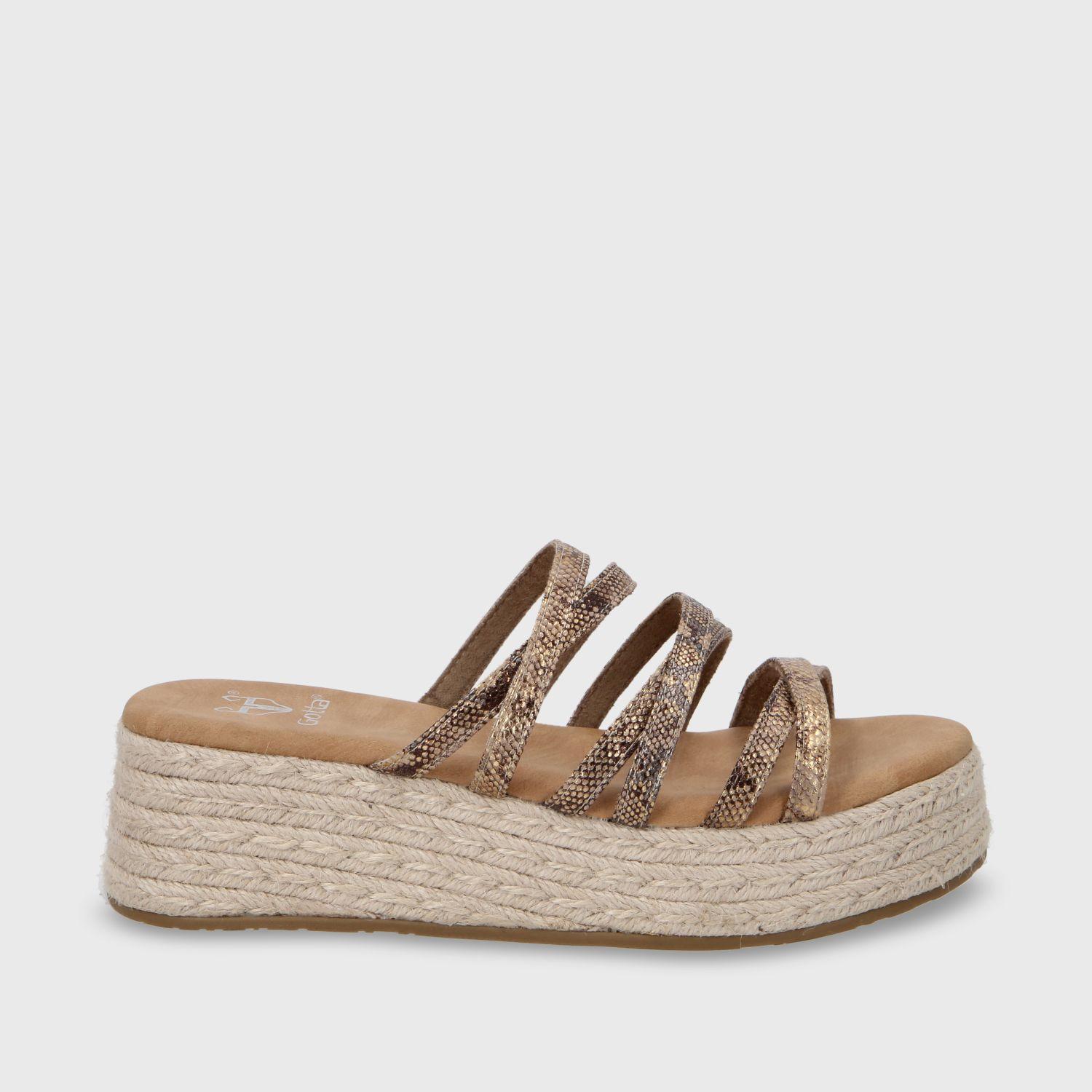 Sandalia Plataforma Oro Mujer 55972 Gotta-0