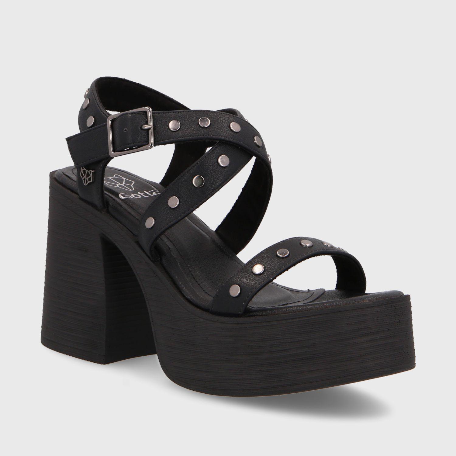 Sandalia Plataforma Negra Mujer 25413 Gotta-1