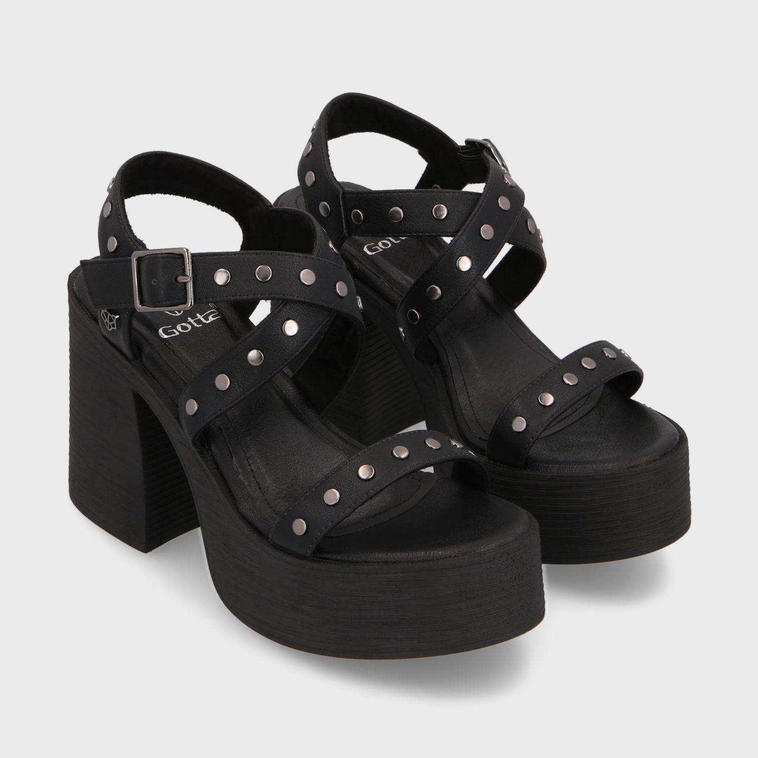 Sandalia Plataforma Negra Mujer 25413 Gotta-2