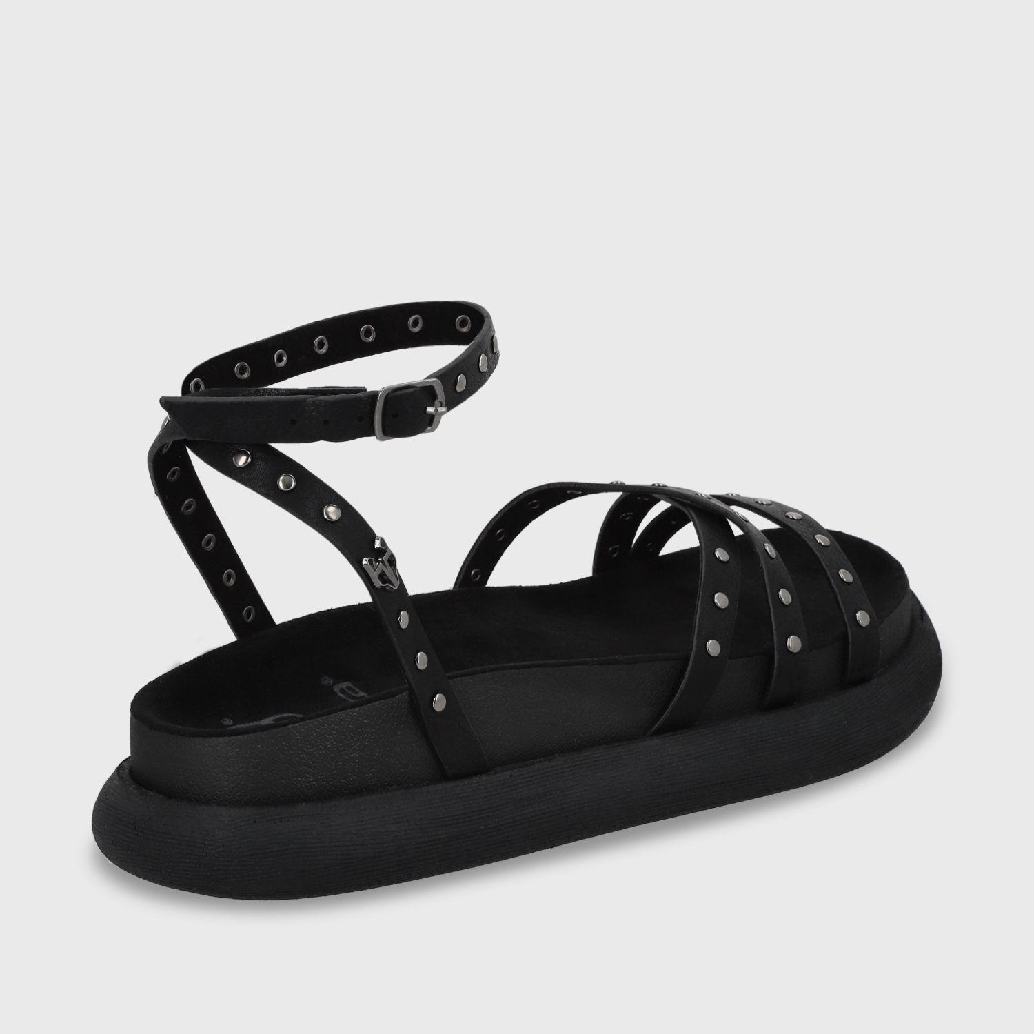 Sandalia Plano Negro Mujer 53703 Gotta-4