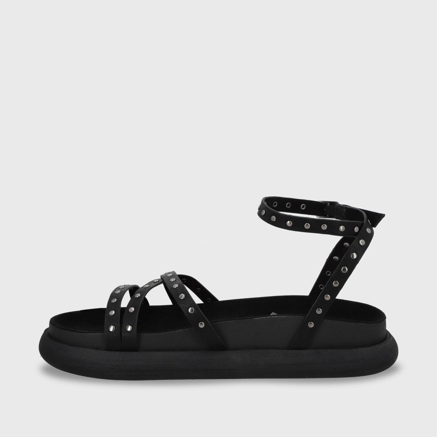 Sandalia Plano Negro Mujer 53703 Gotta-3