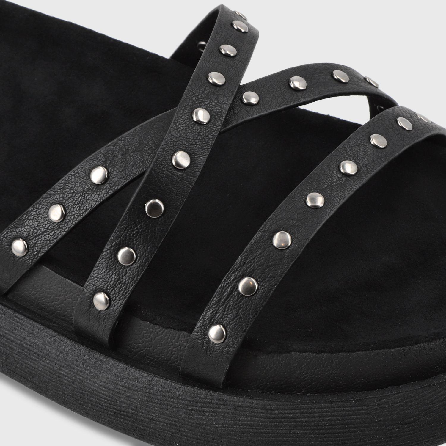 Sandalia Plano Negro Mujer 53703 Gotta-5