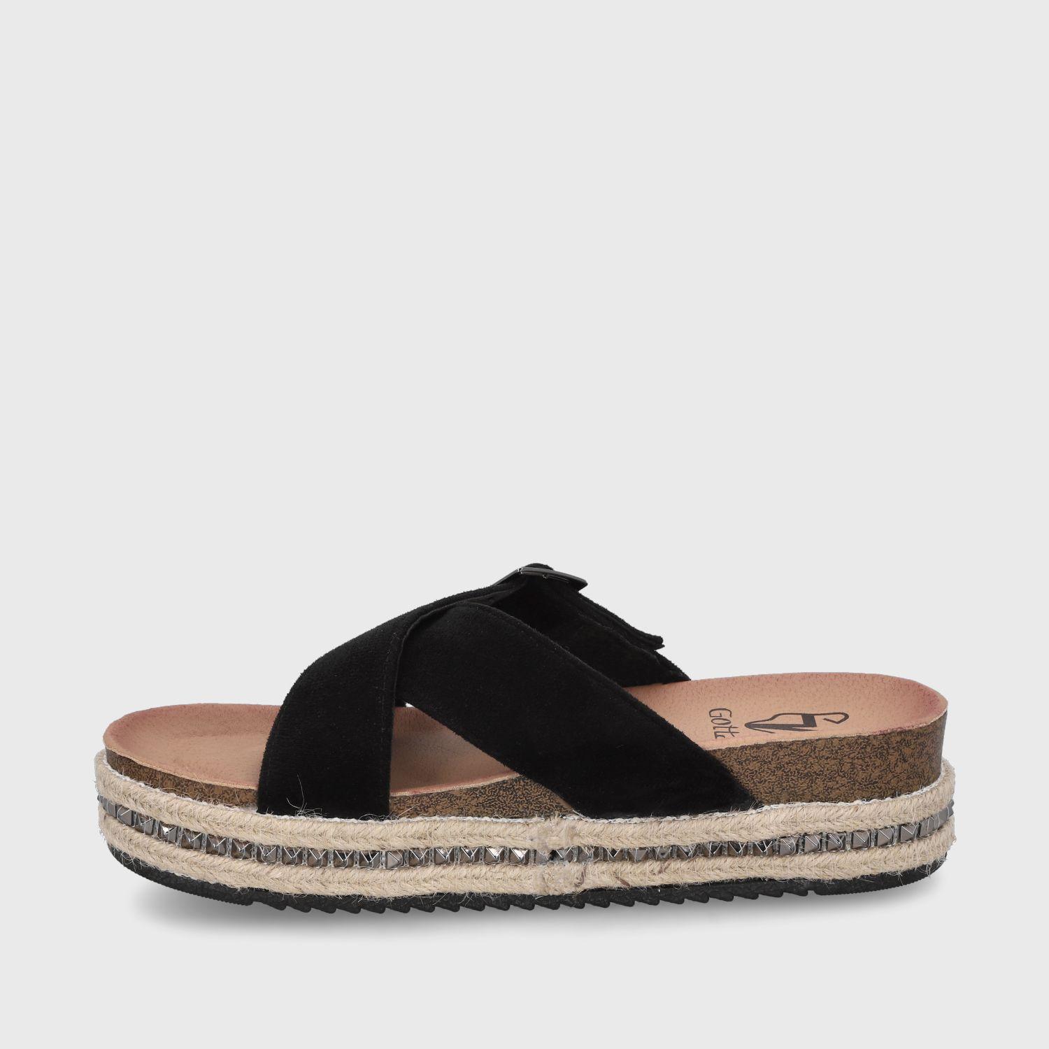 Sandalia Plataforma Negra  Mujer 43001 Gotta-3