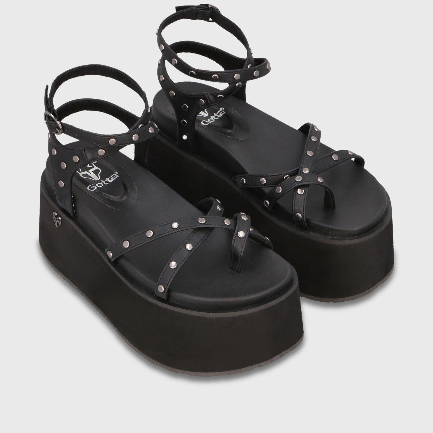 Sandalia Plataforma Negra Mujer 35188 Gotta-2