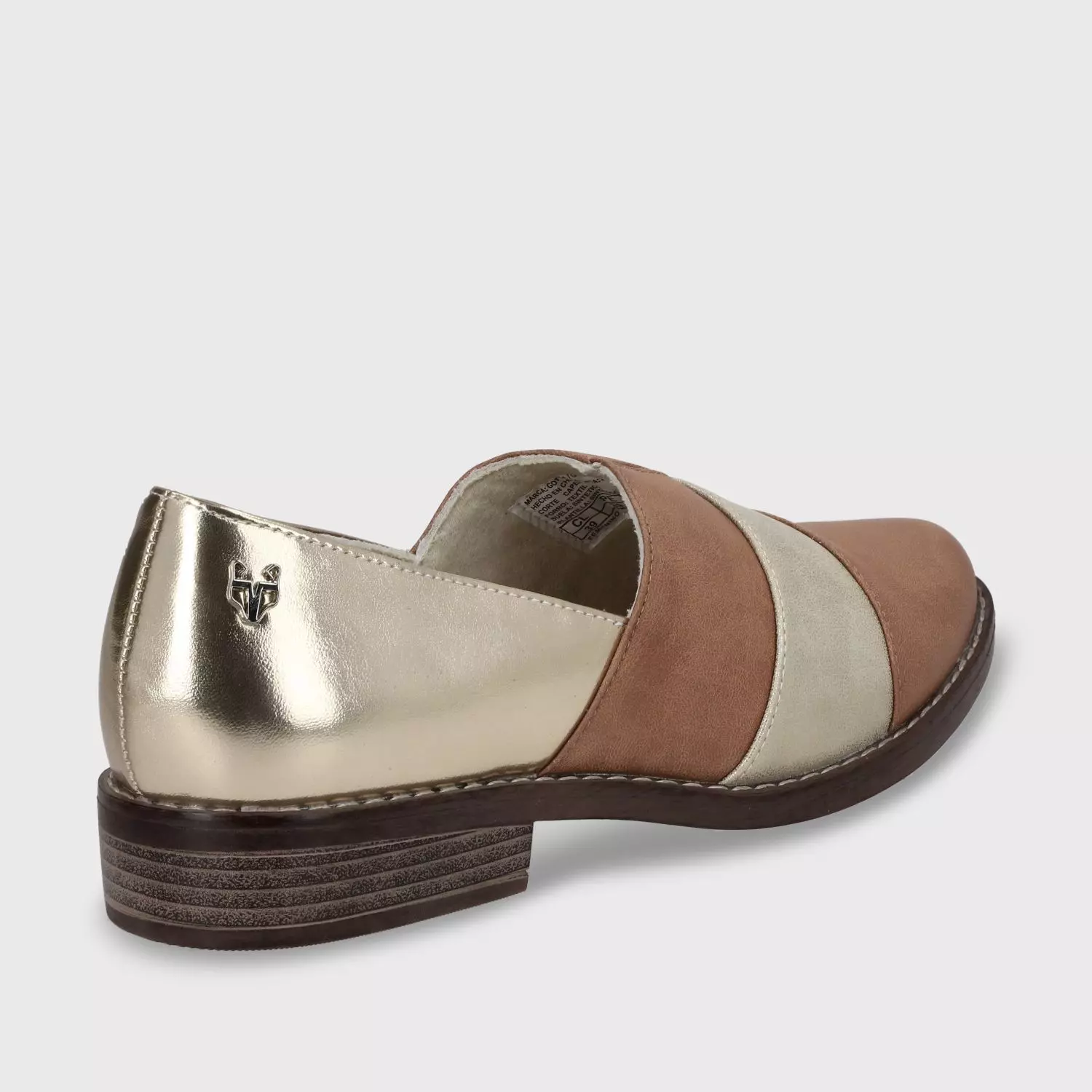 zapato Plano Beige Oro Mujer 17562 Gotta-4