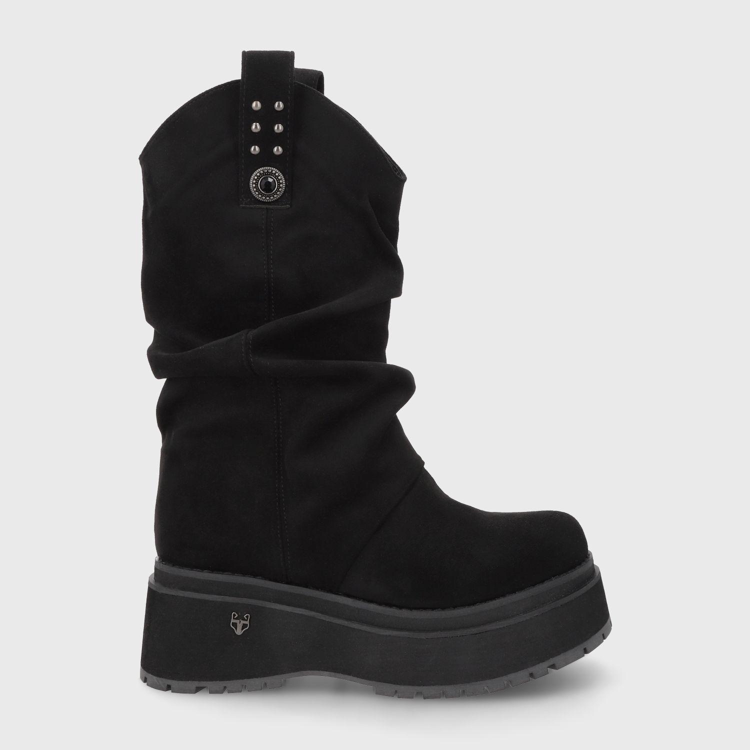 Bota Plataforma Negra Mujer 1509C Gotta-0