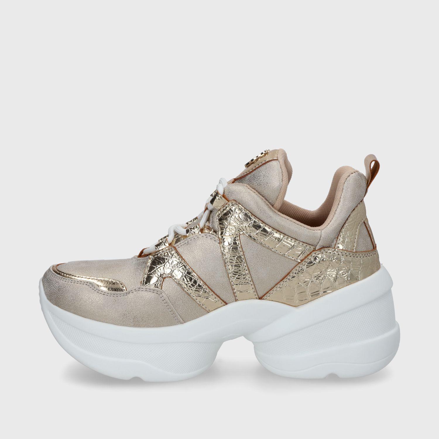 Zapatilla Plataforma Dorada Mujer C7293 Gotta-3
