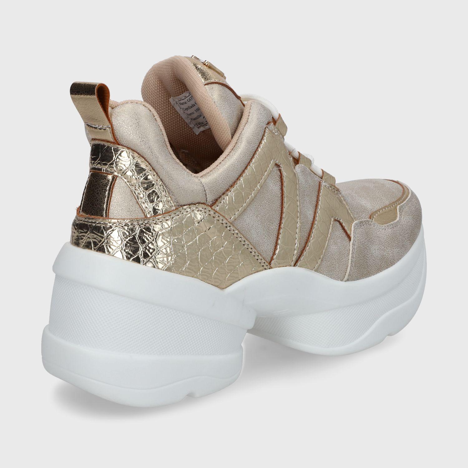 Zapatilla Plataforma Dorada Mujer C7293 Gotta-4
