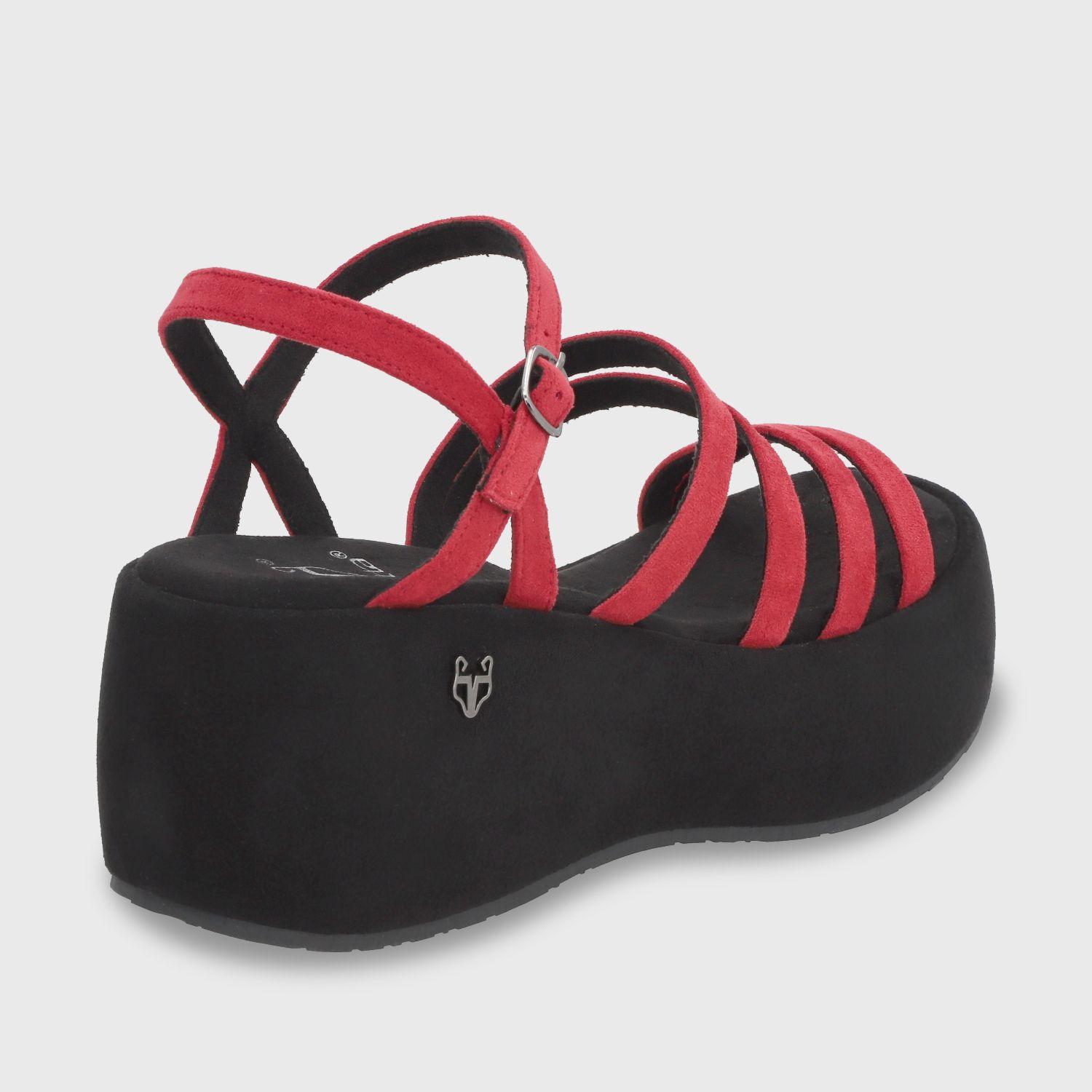 Sandalia Plataforma Mujer Roja 45822 Gotta-4