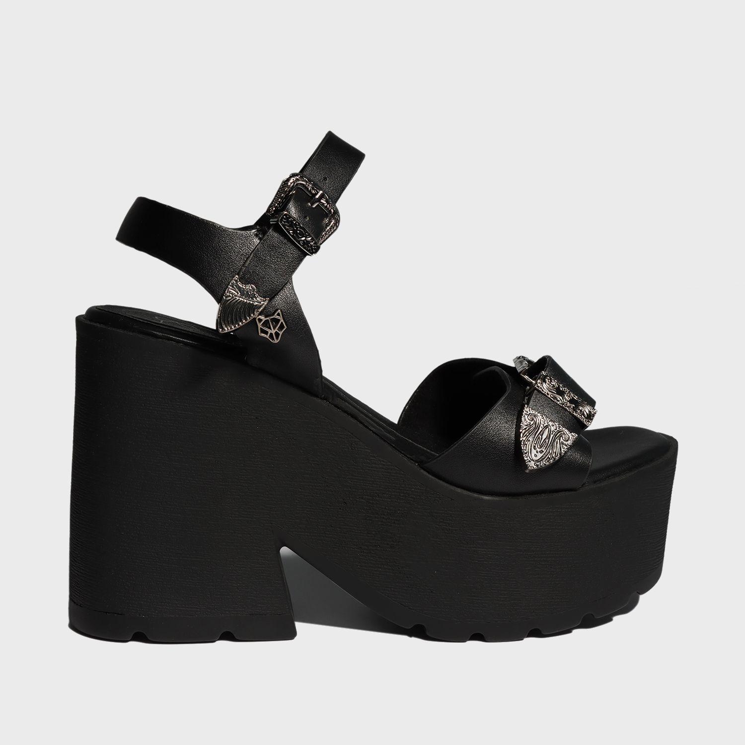 Sandalia Plataforma Negra Mujer 15693 Gotta-0
