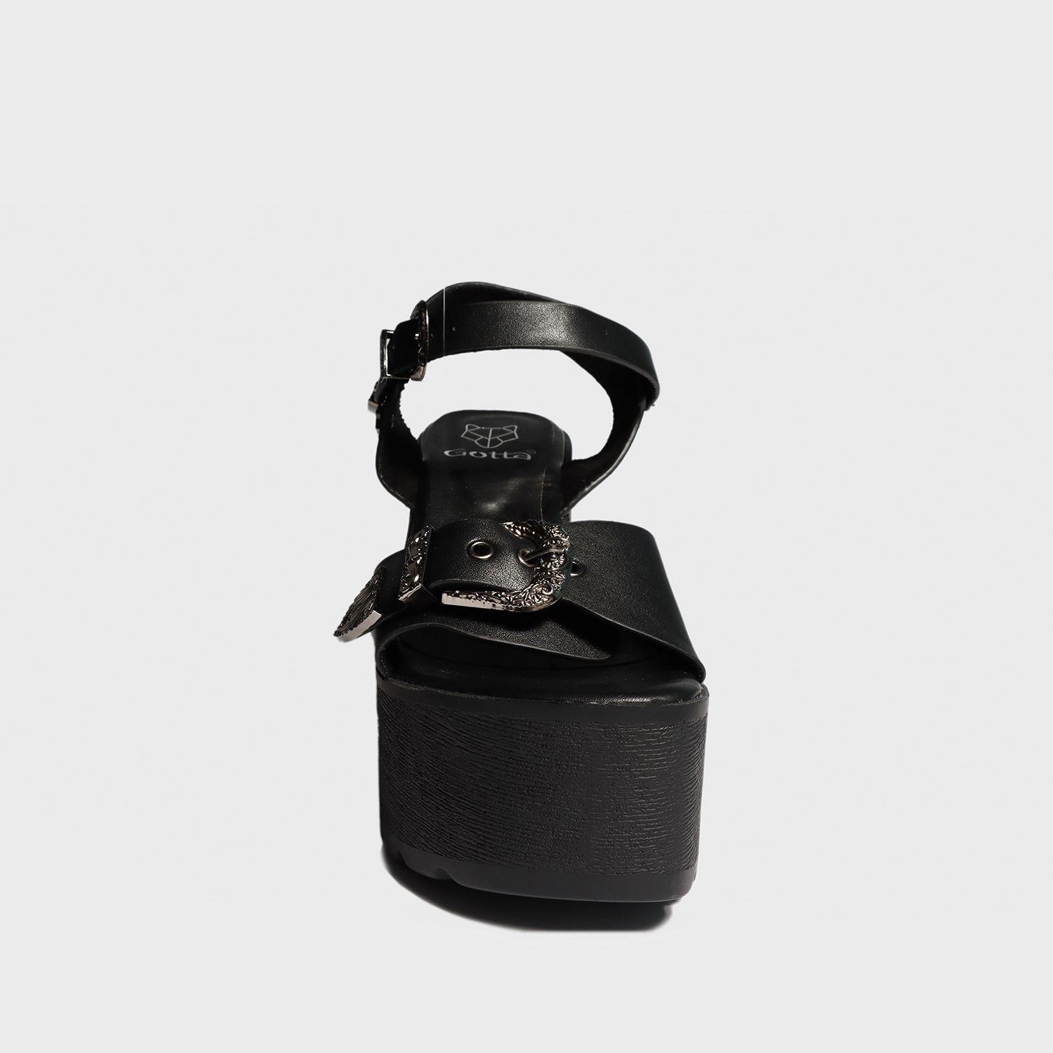 Sandalia Plataforma Negra Mujer 15693 Gotta-2