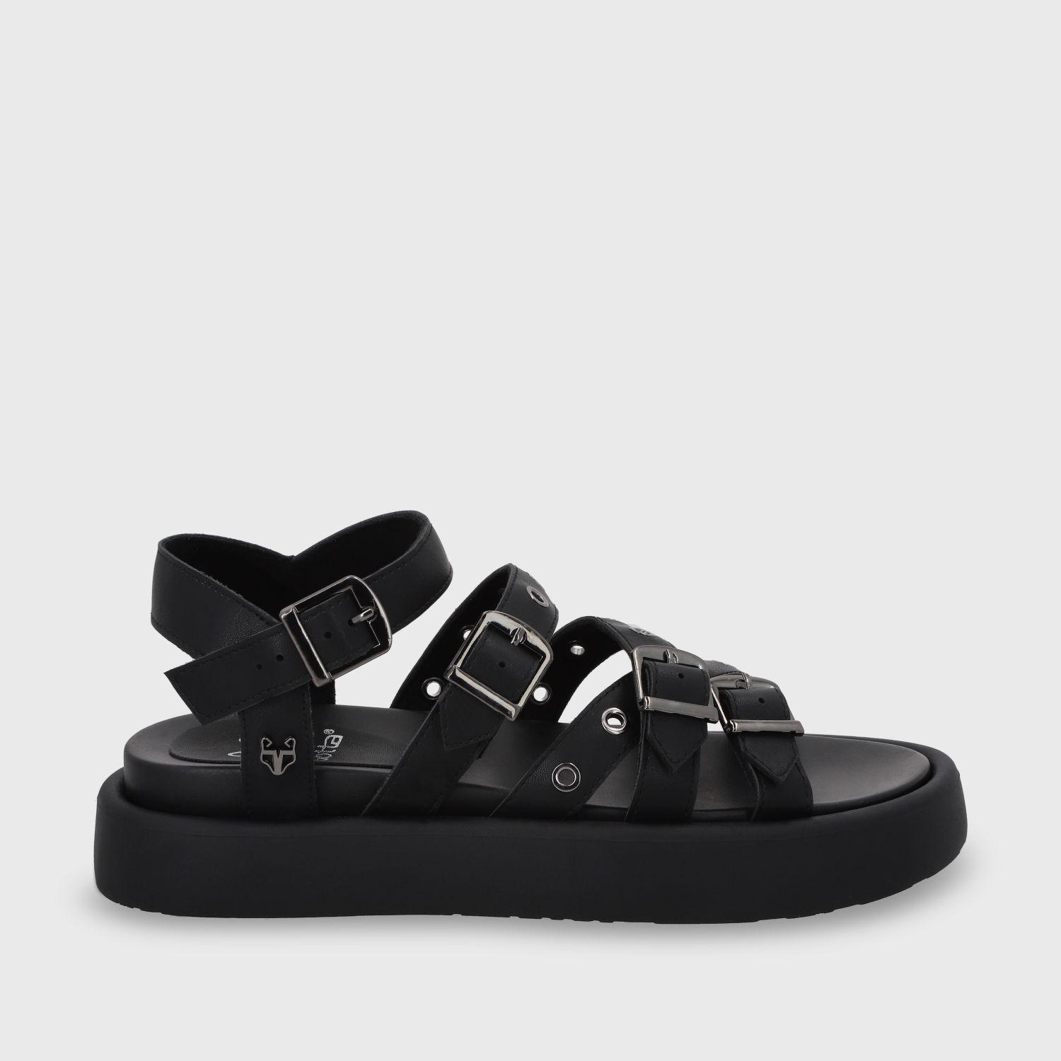 Sandalia Plana Negra Mujer 55950 Gotta-0