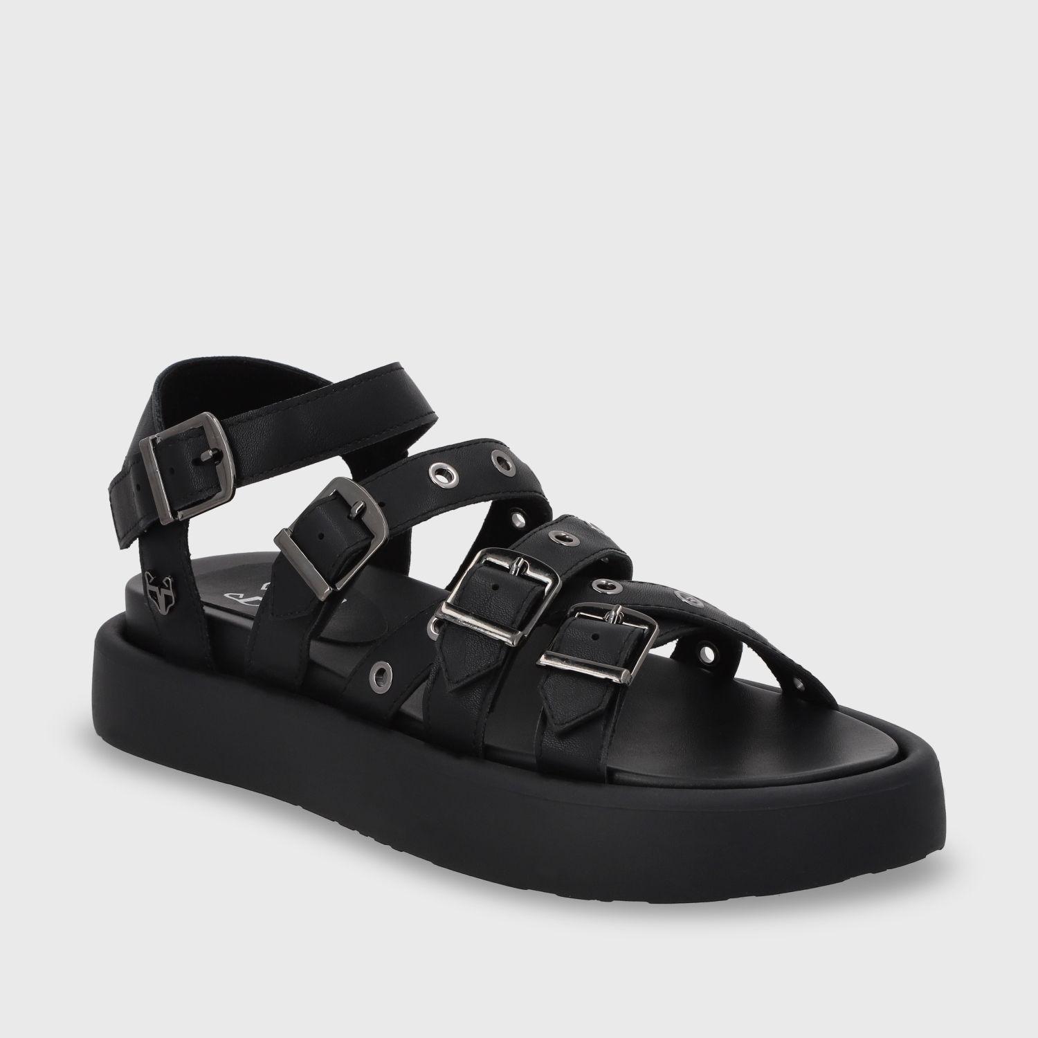 Sandalia Plana Negra Mujer 55950 Gotta-1