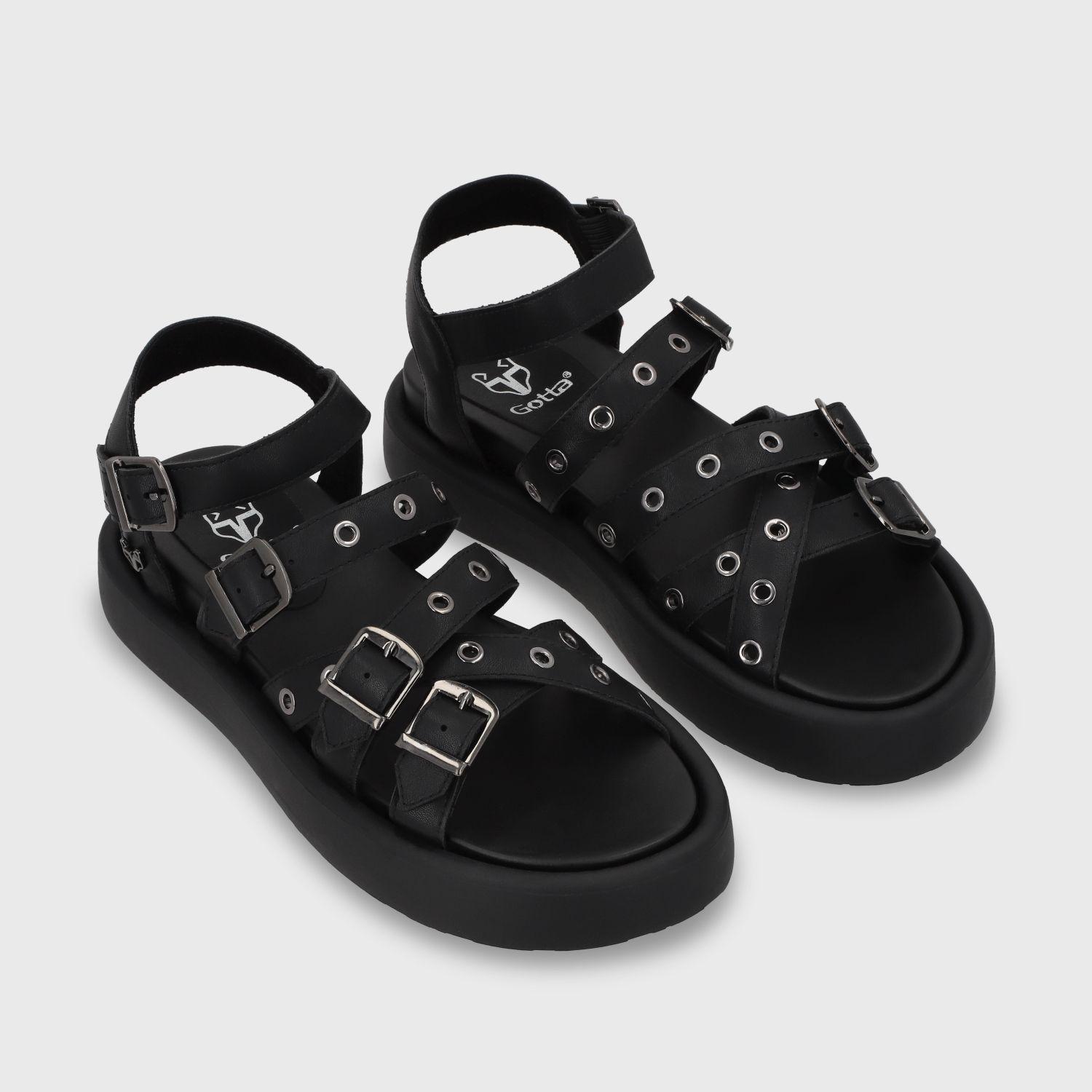 Sandalia Plana Negra Mujer 55950 Gotta-2