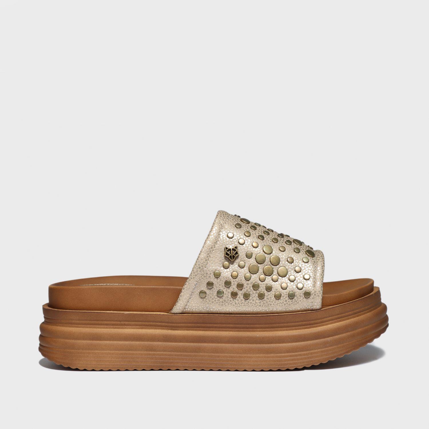 Sandalia Plataforma Dorada Mujer 15716 Gotta-0
